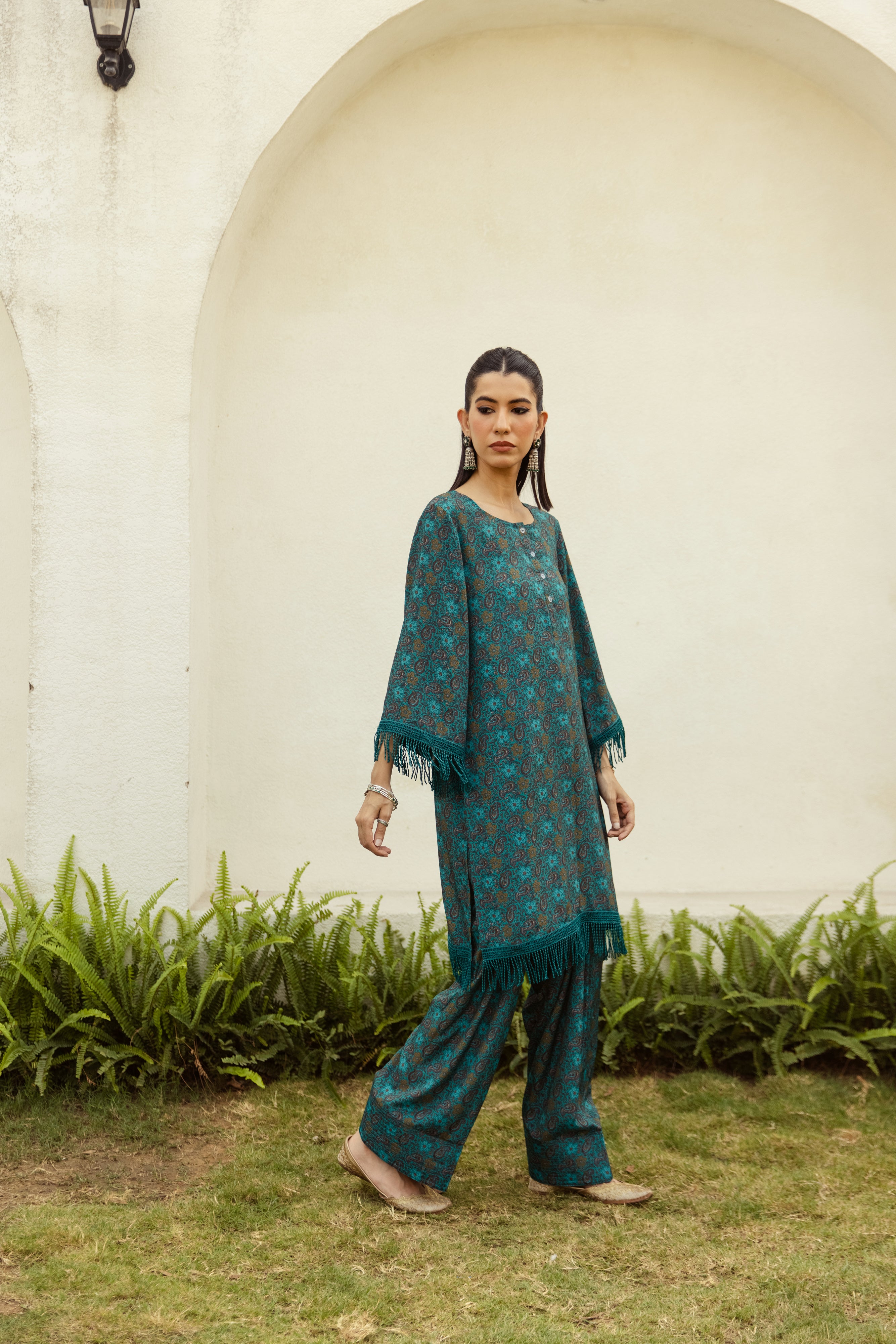 Noor Farshi Salwar Green set