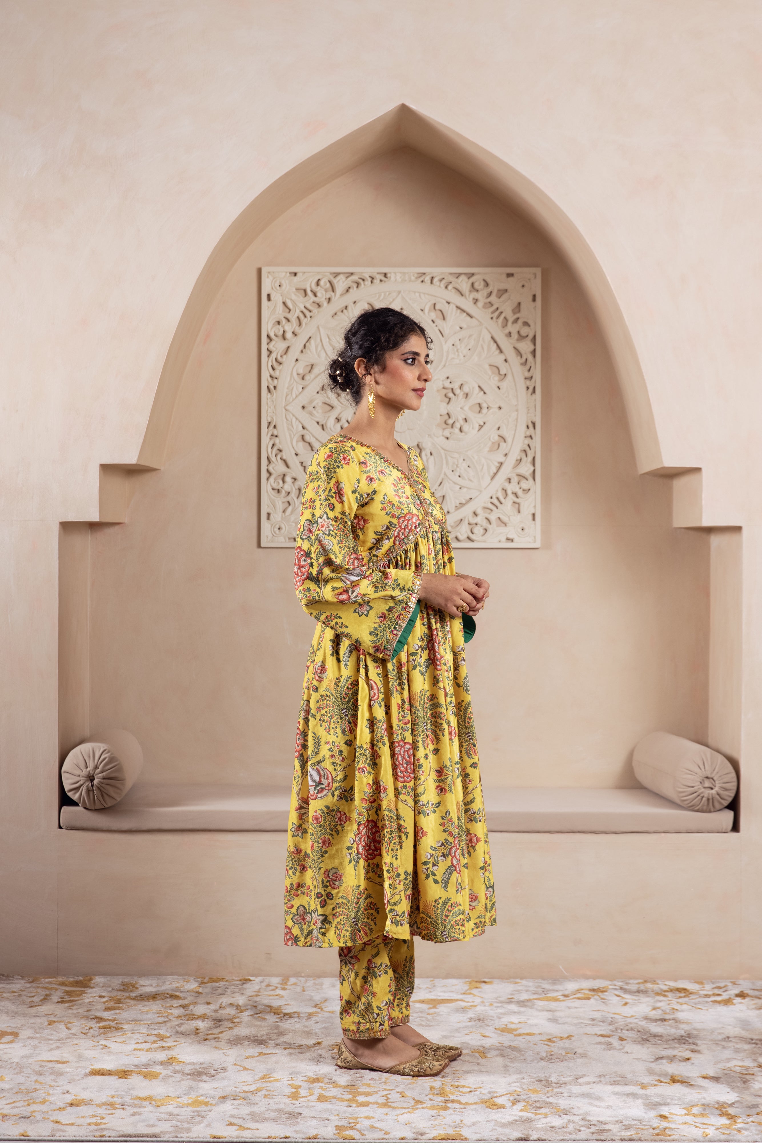 FIRGUN YELLOW VELVET TWIN SET