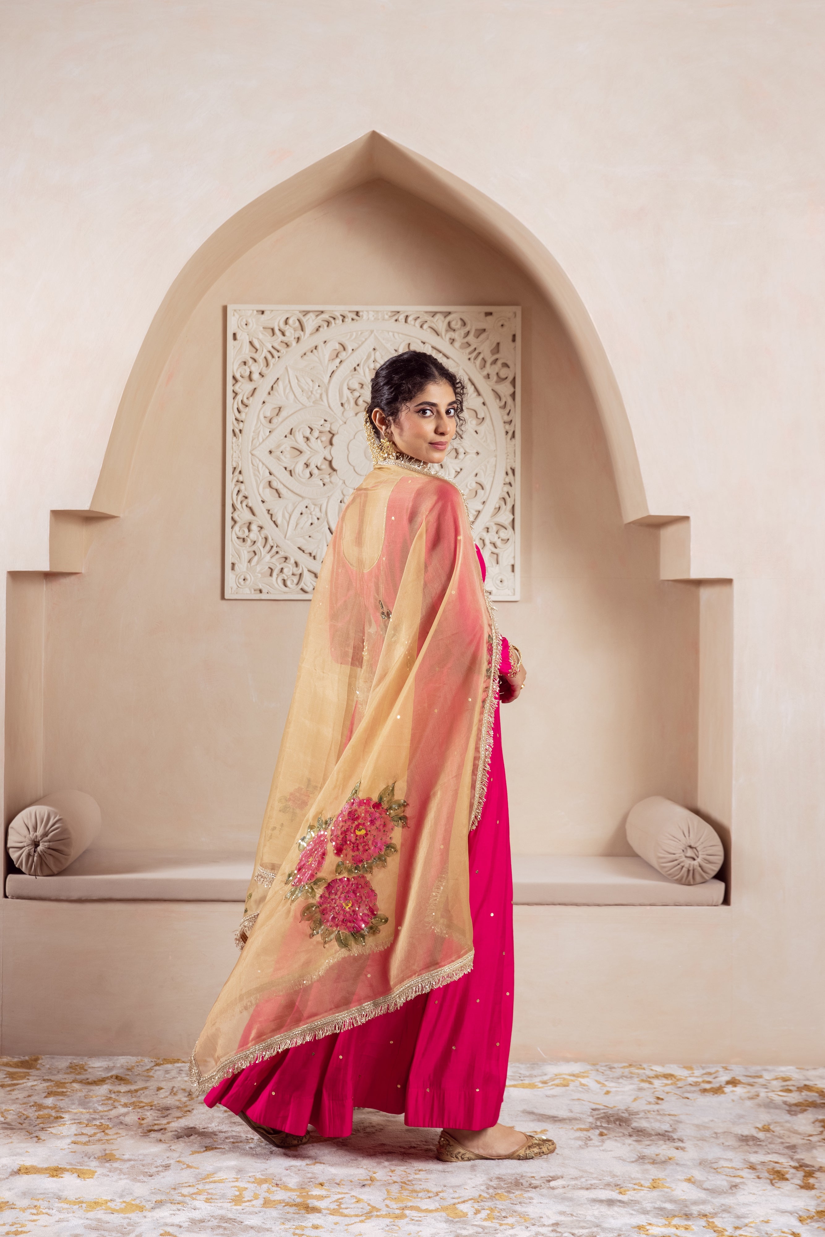 GULNAZ Rani hand painted Anarkali set