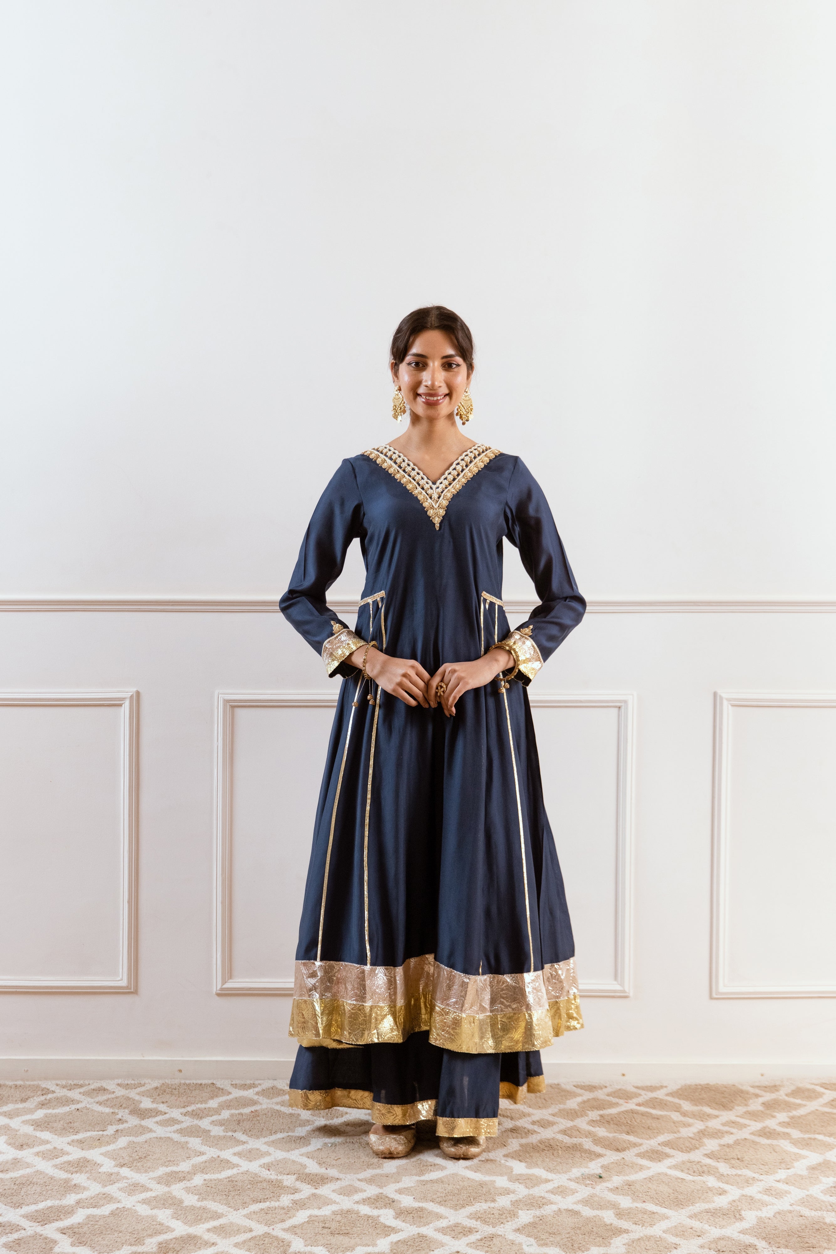 Salma Sitara Teal Bhopali set