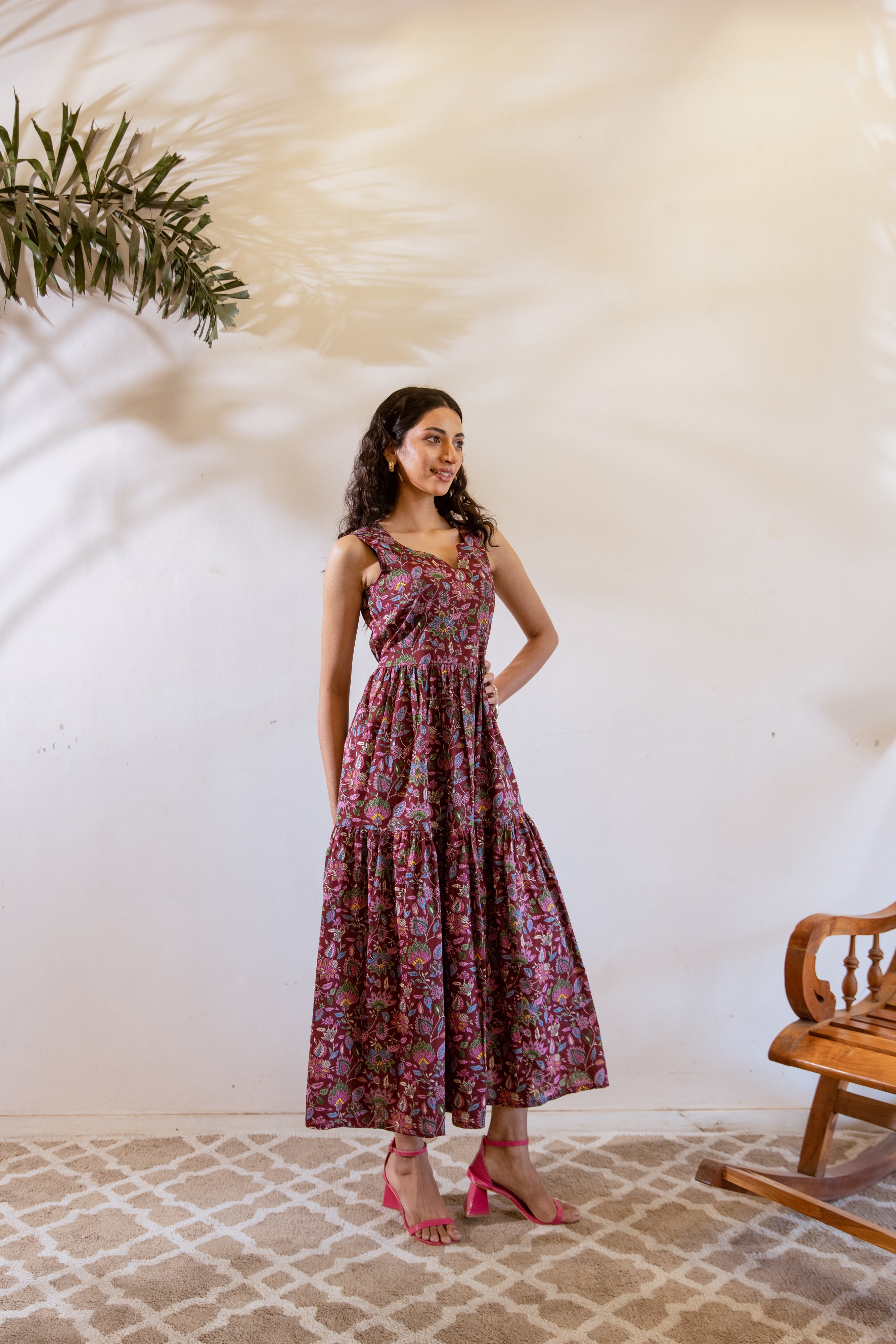 Bagh Maroon frill dress