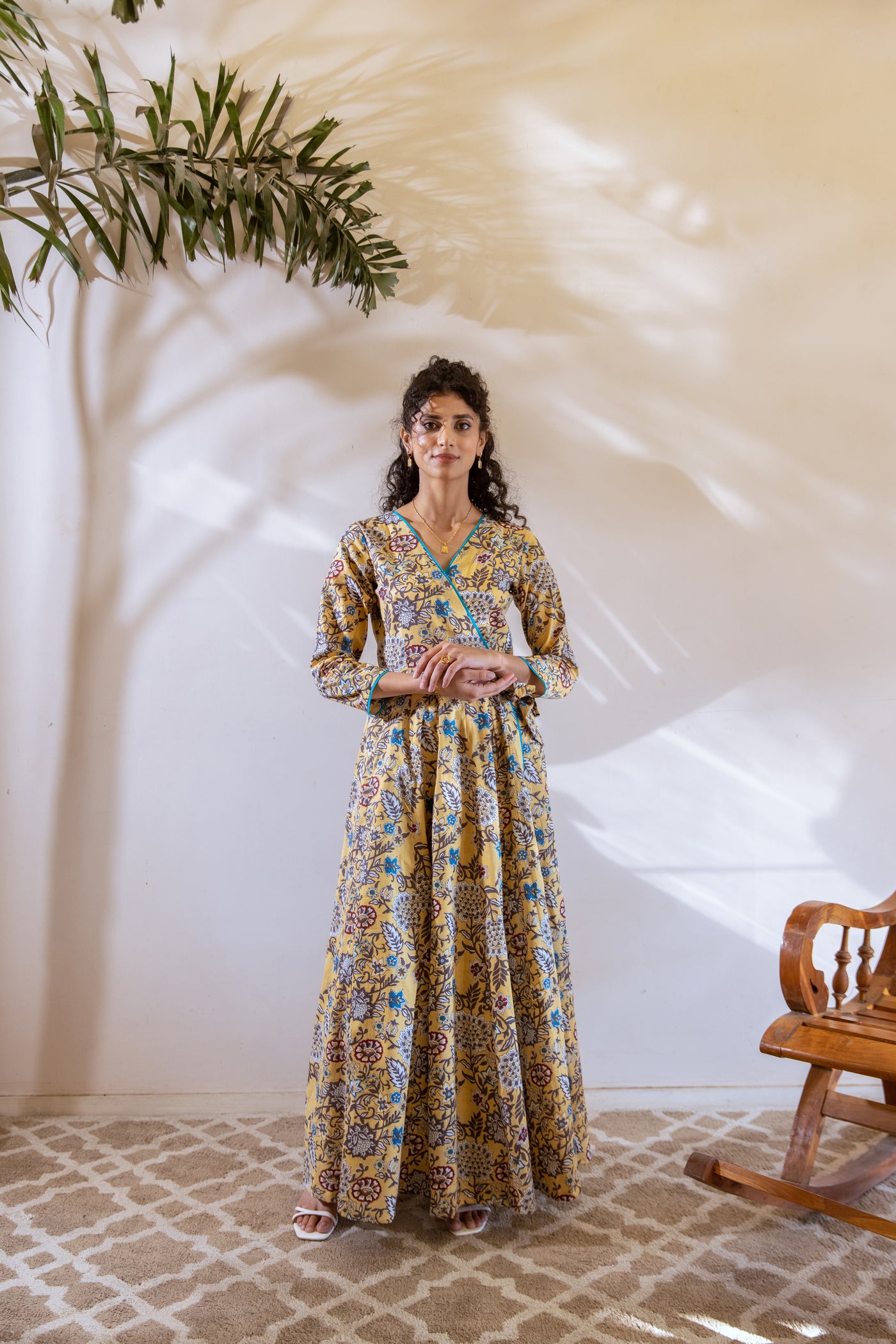 Bagh Mustard Angrakha dress rivaajclothing Bagh Mustard Angrakha dress rivaajclothing
