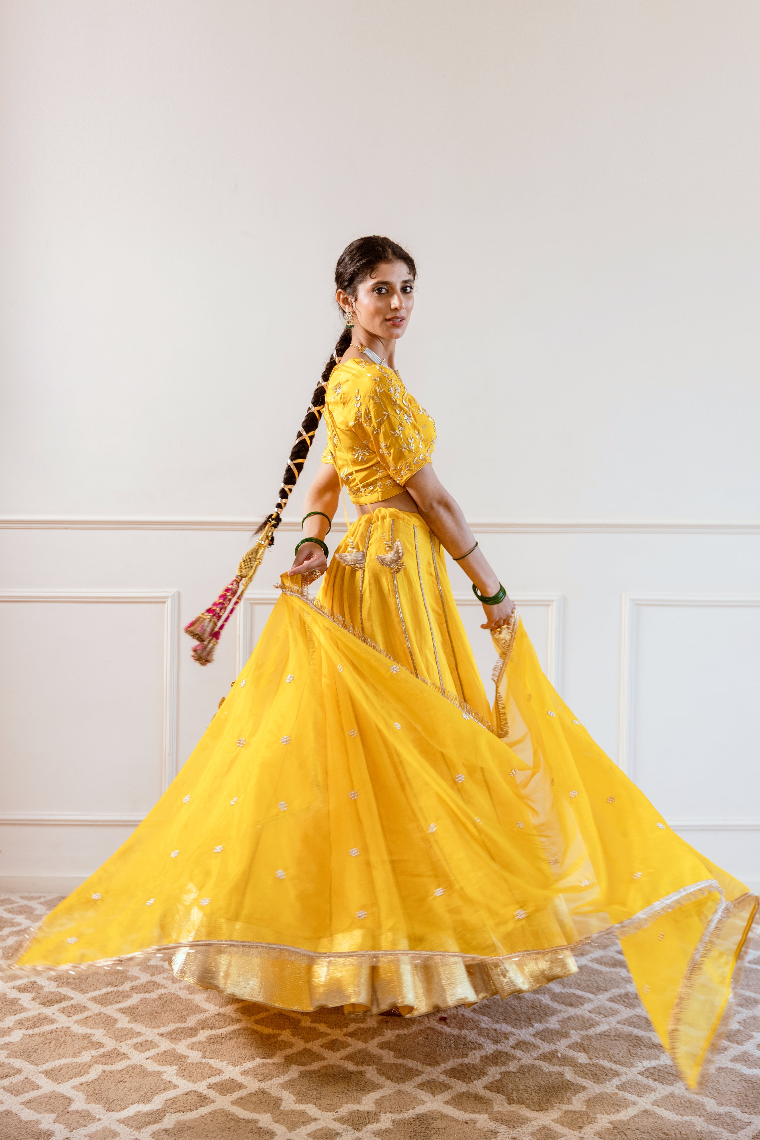 Salma Sitara Haldi lehenga Set