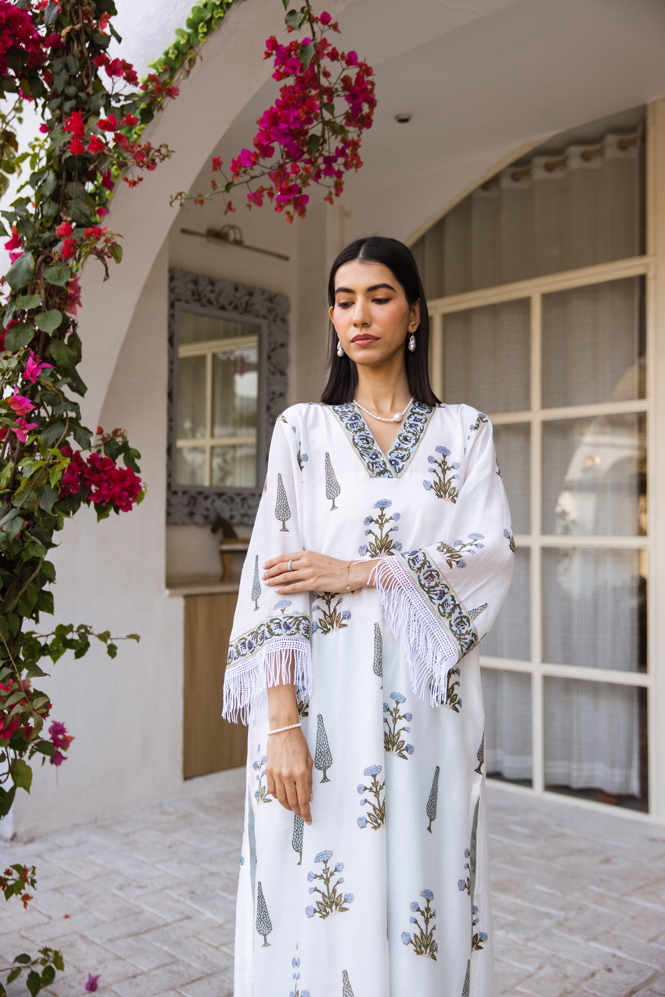 Picnic Turquoise Handblock Kurta set