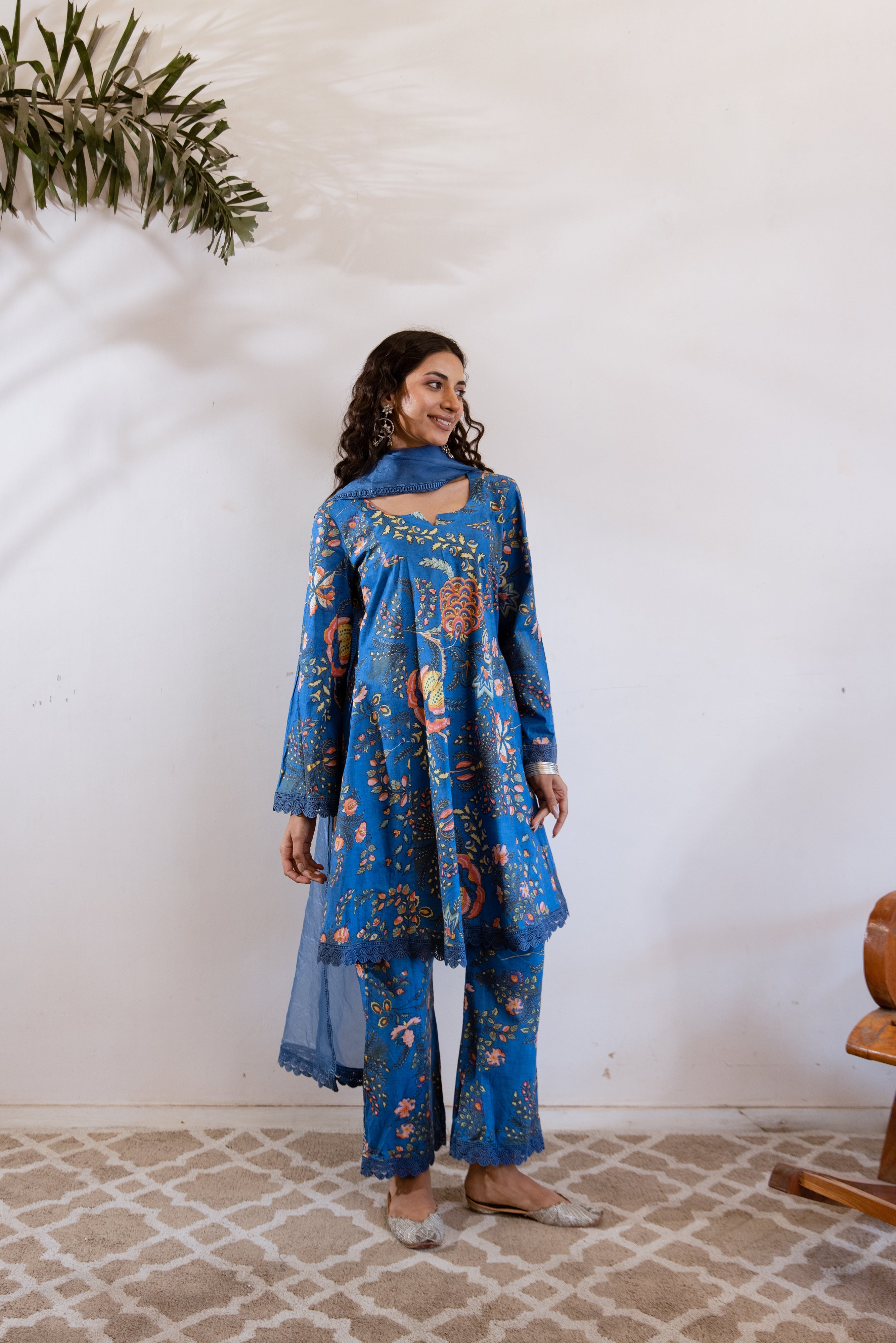 Bagh Blue floral twin set