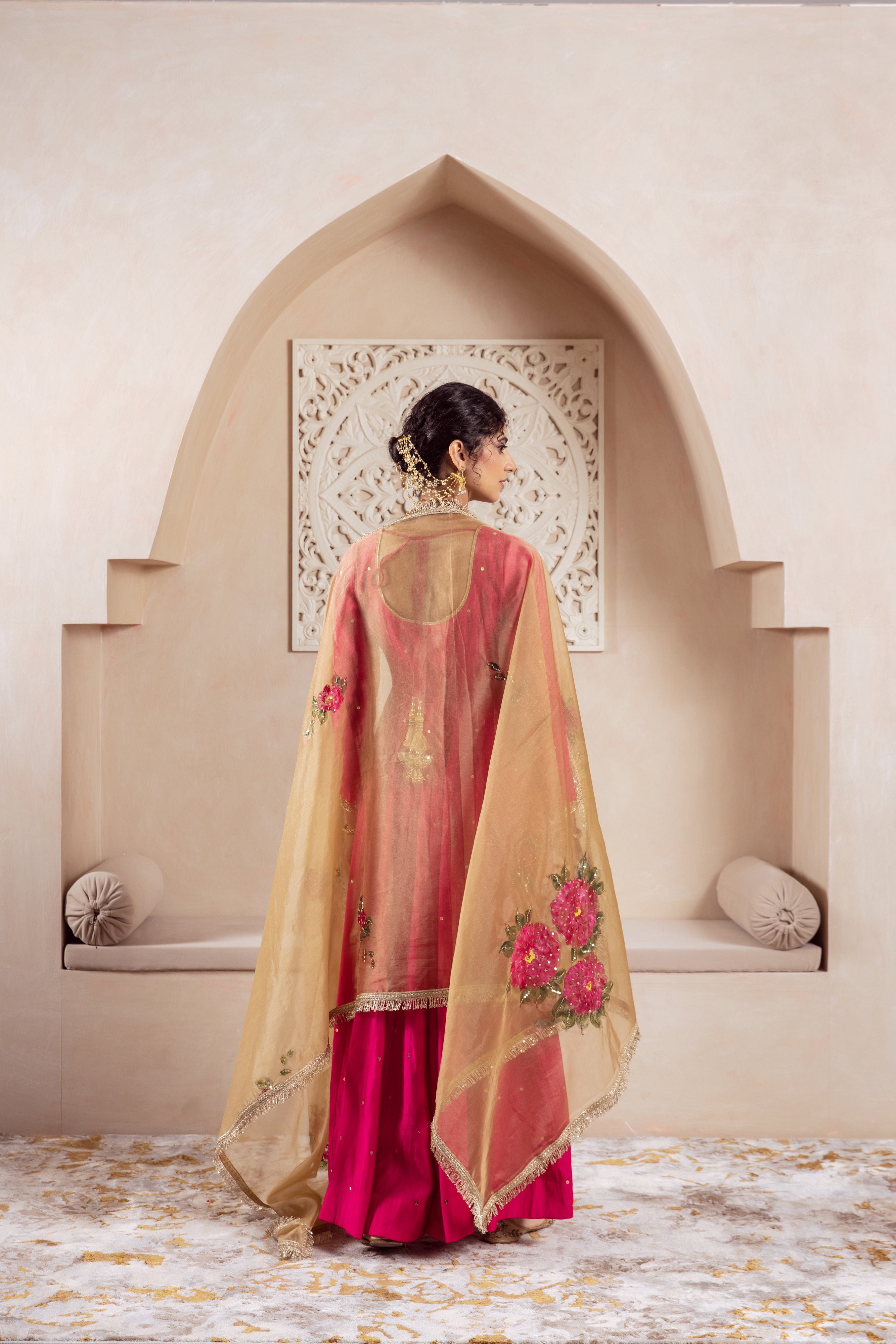 GULNAZ Rani hand painted Anarkali set