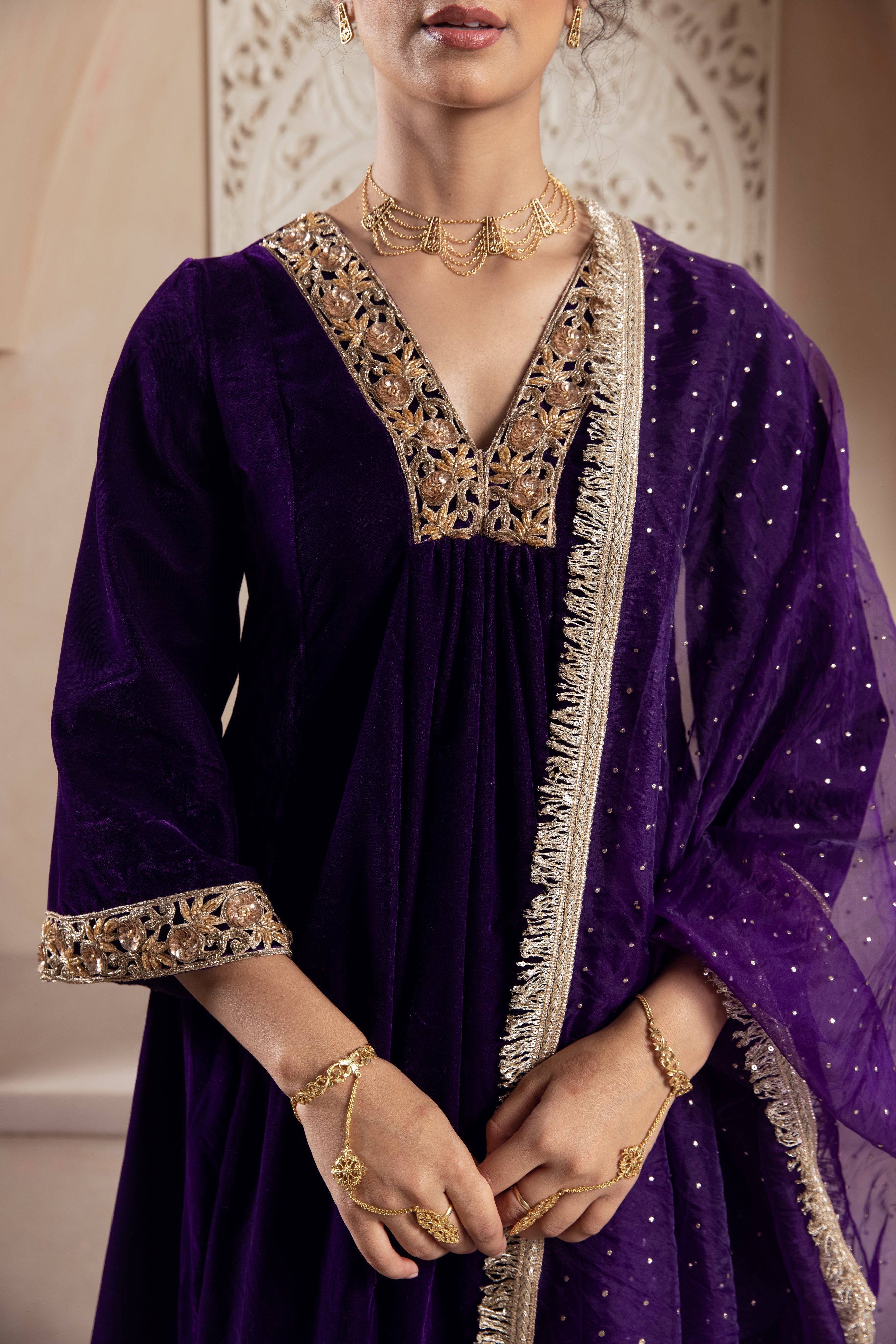 FIRGUN PURPLE VELVET SET