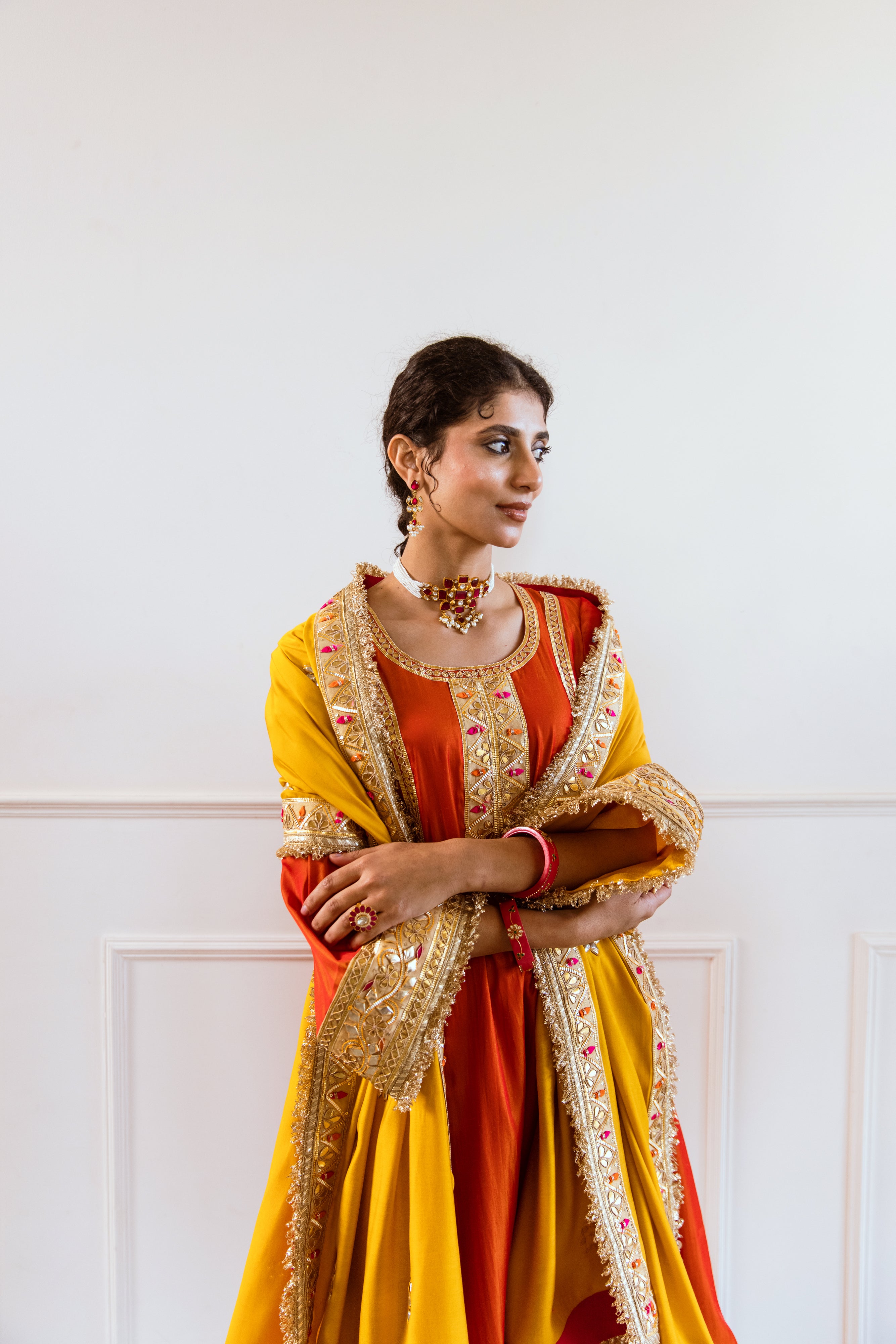 Salma Sitara Orange set
