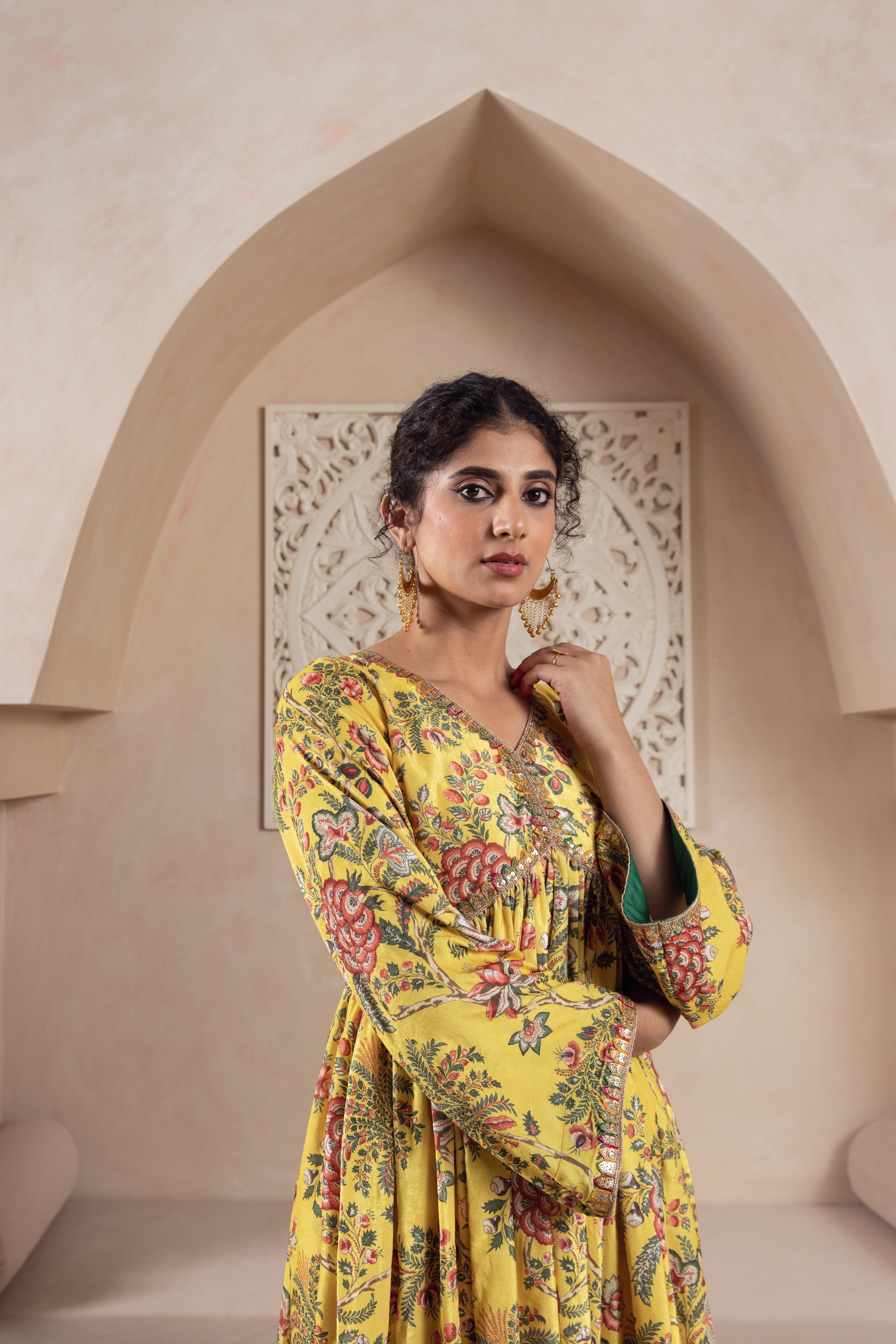 FIRGUN YELLOW VELVET TWIN SET