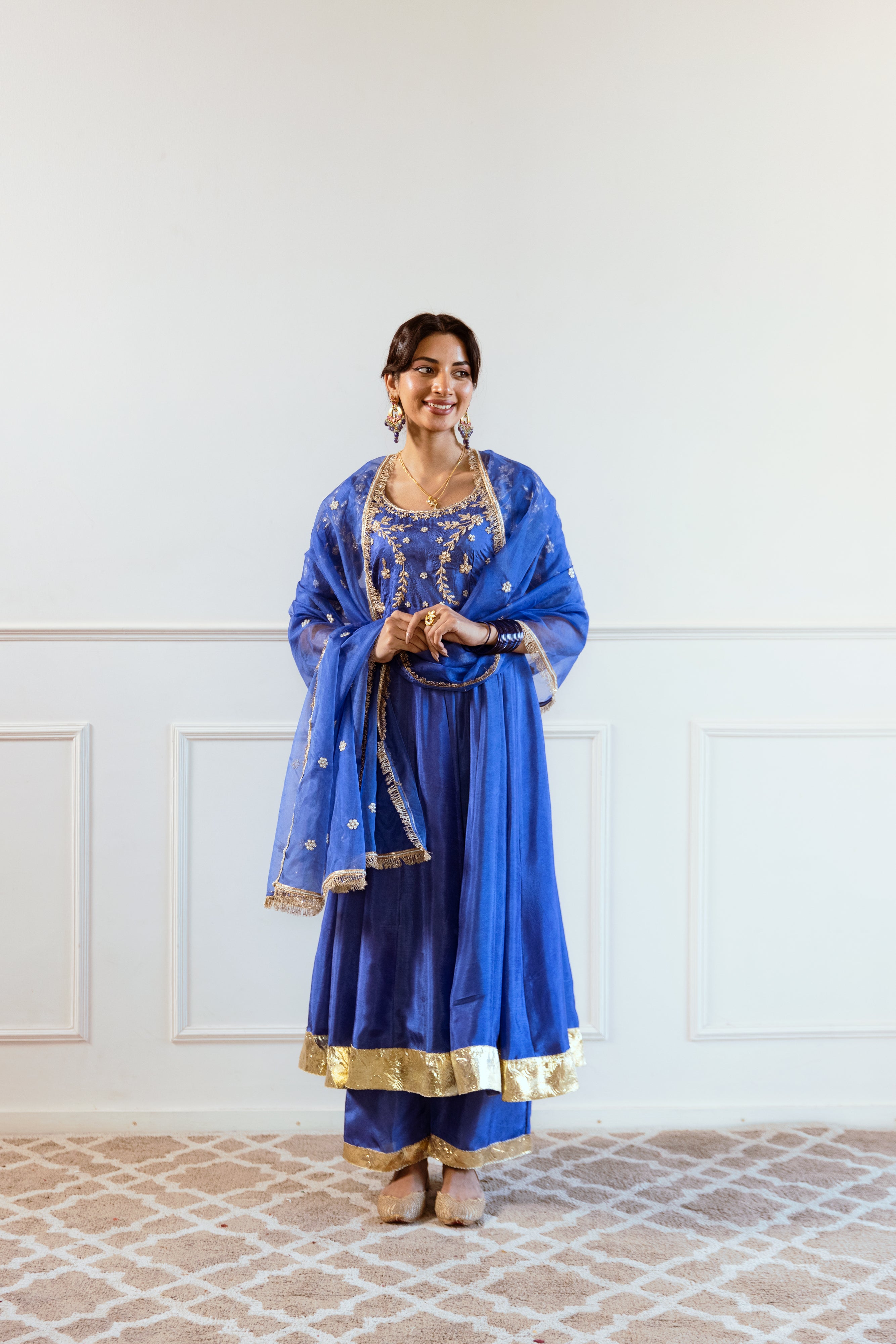 Salma Sitara Blue Gotta Anarkali Set