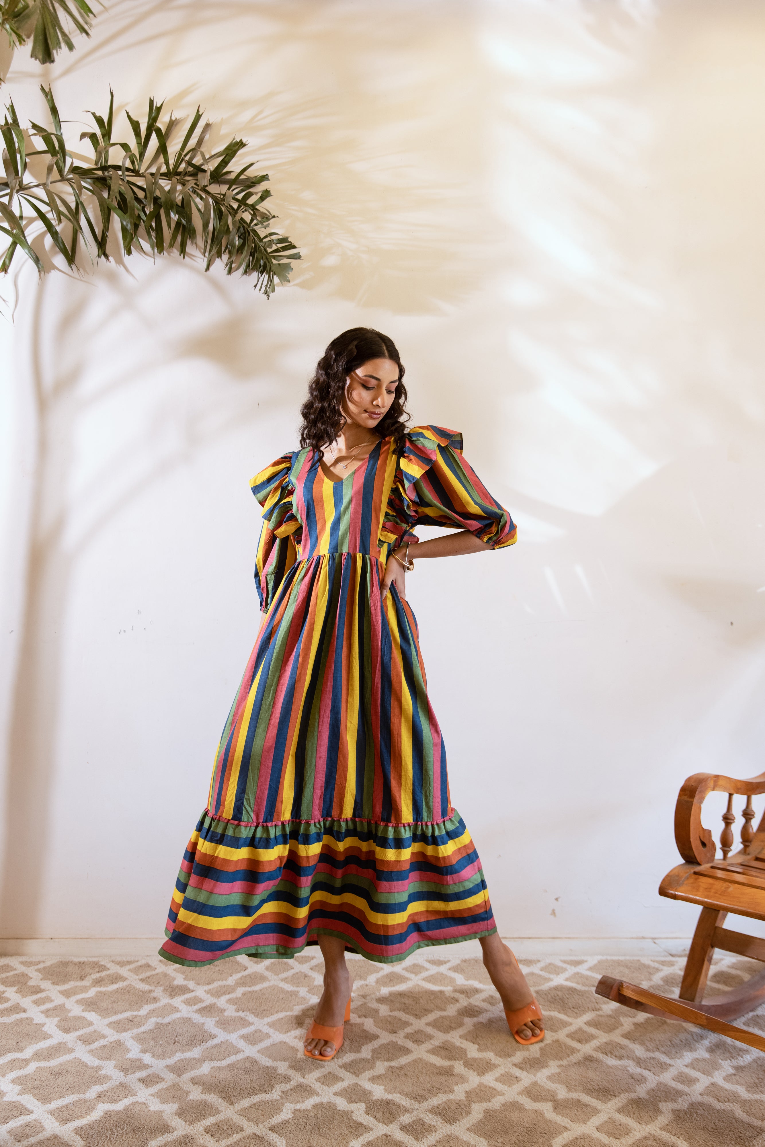 Bagh Multicoloured stripes dress
