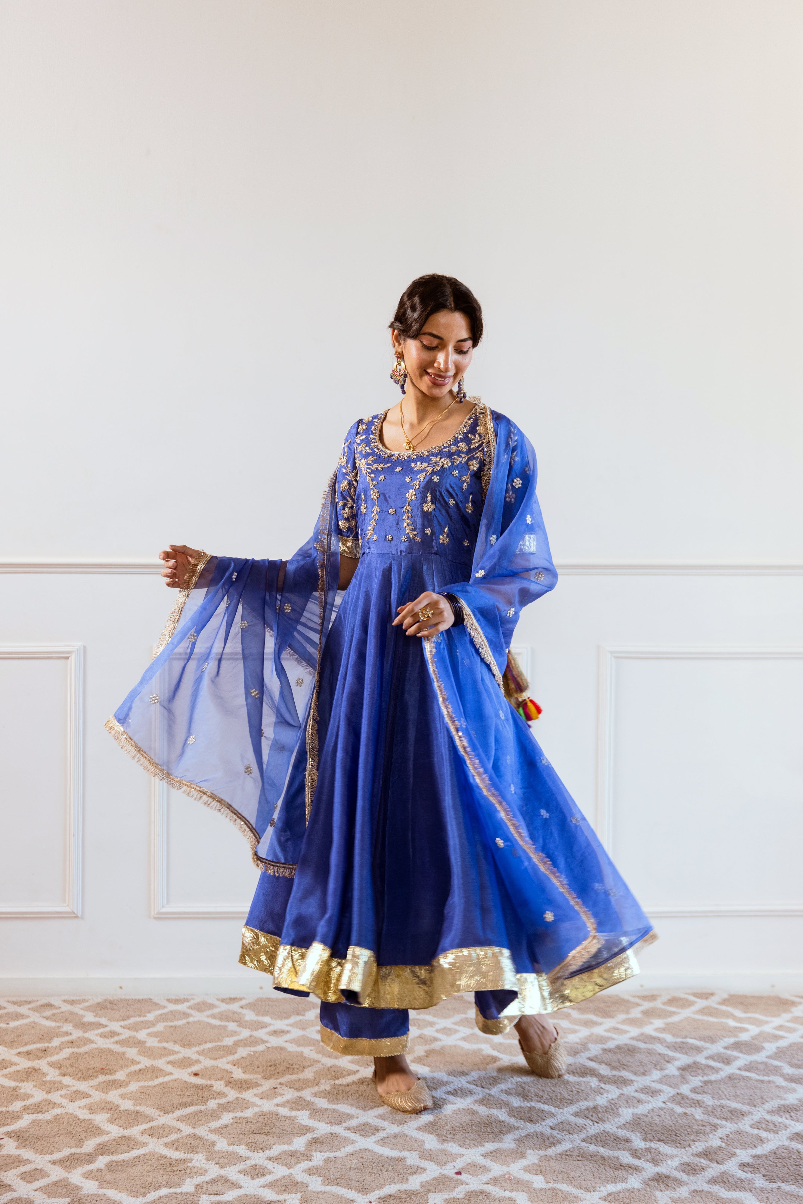 Salma Sitara Blue Gotta Anarkali Set