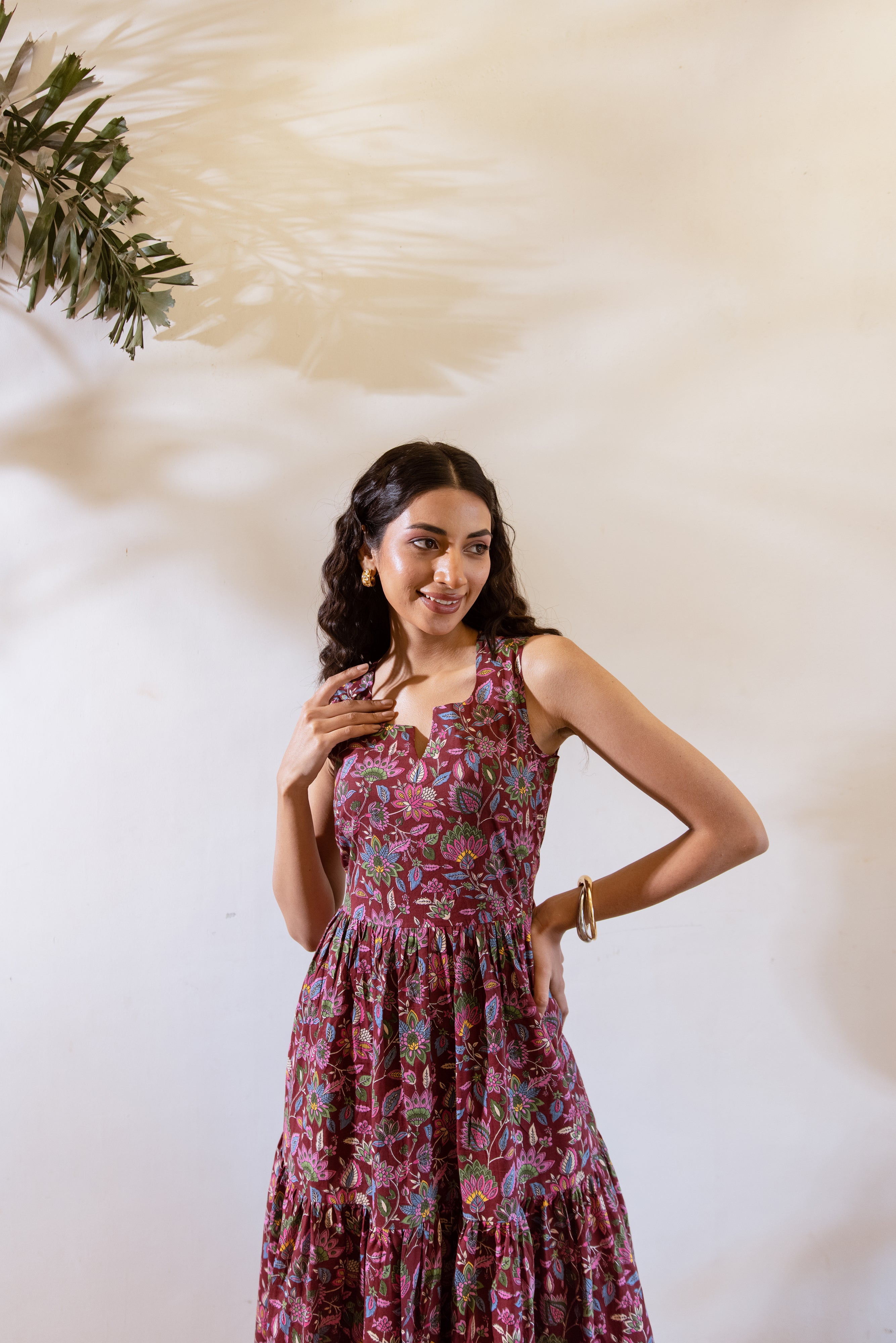 Bagh Maroon frill dress