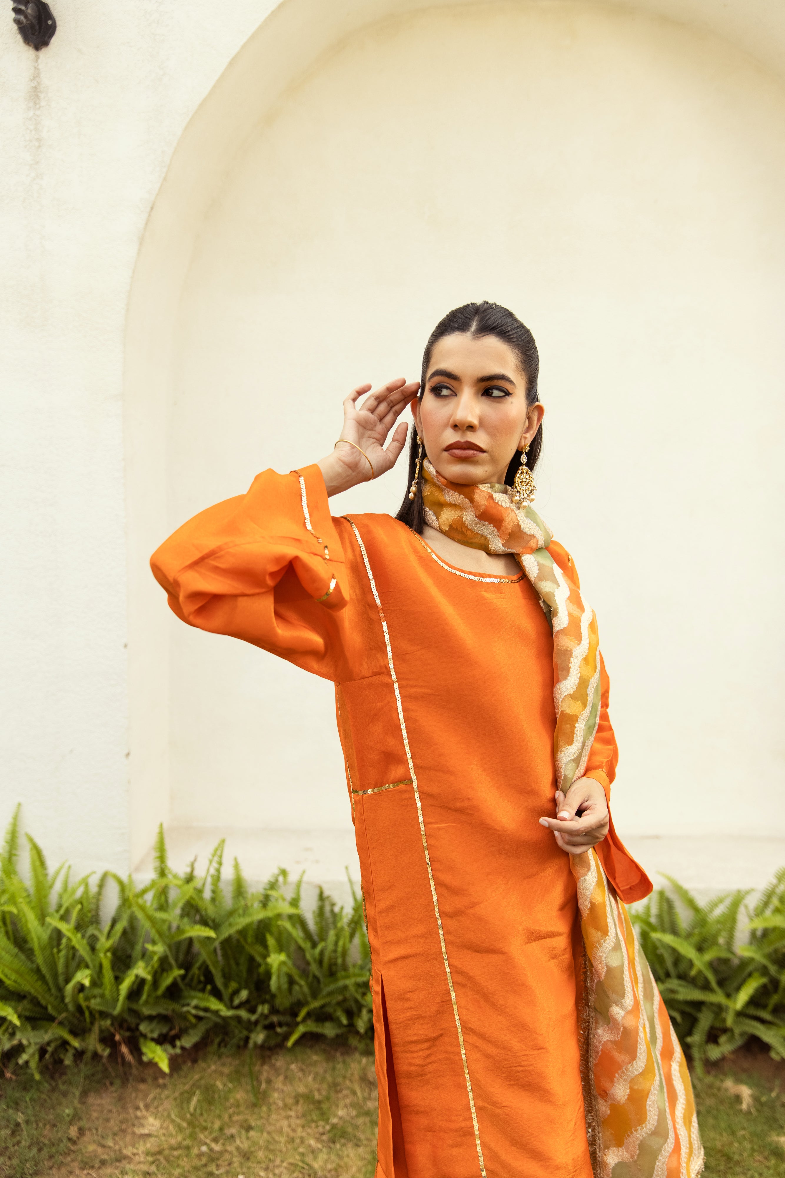 Noor Farshi Salwar Orange set