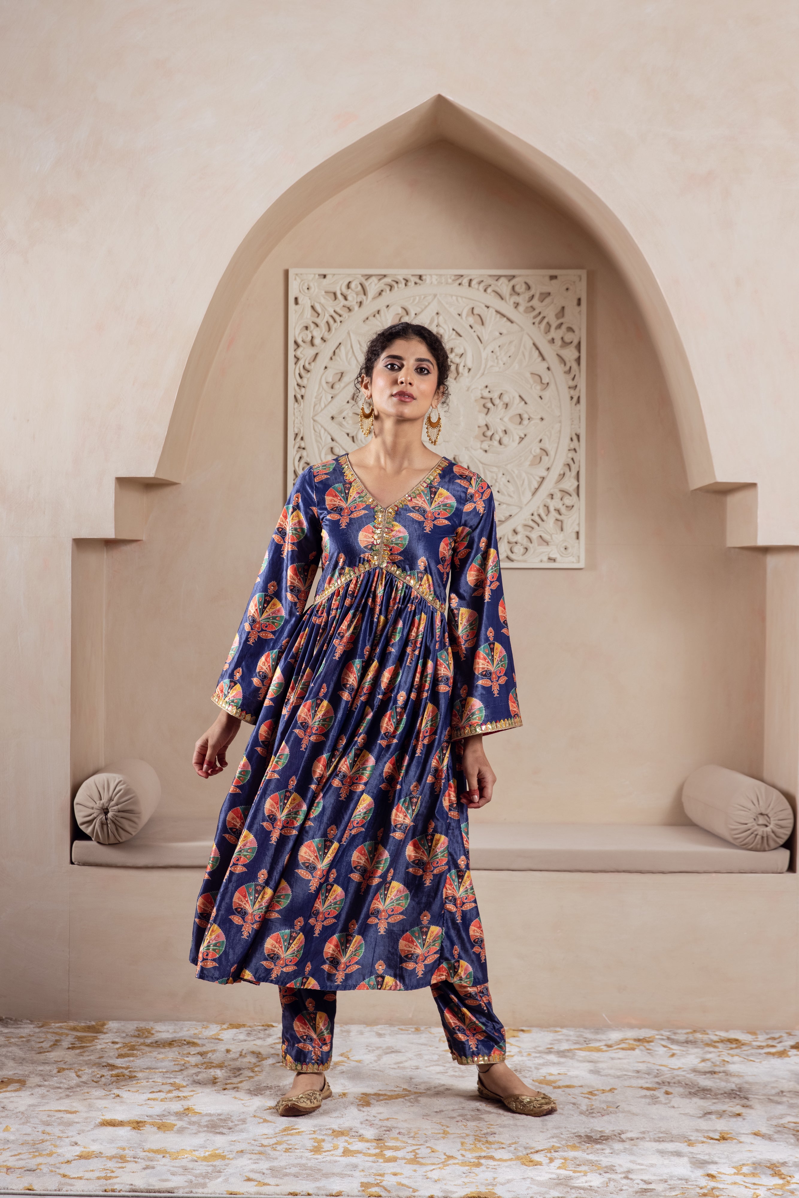 FIRGUN NAVY VELVET TWIN SET