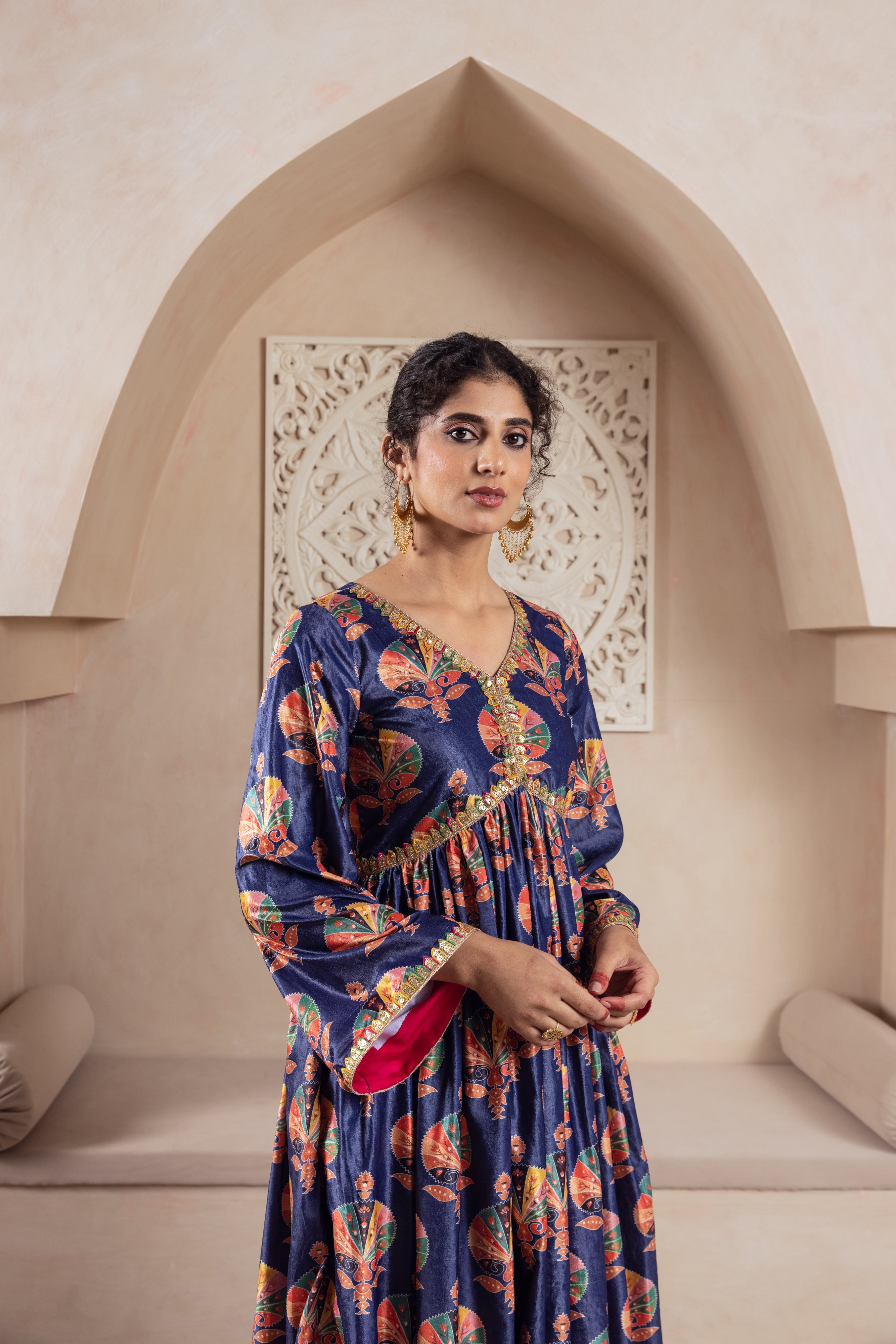 FIRGUN NAVY VELVET TWIN SET