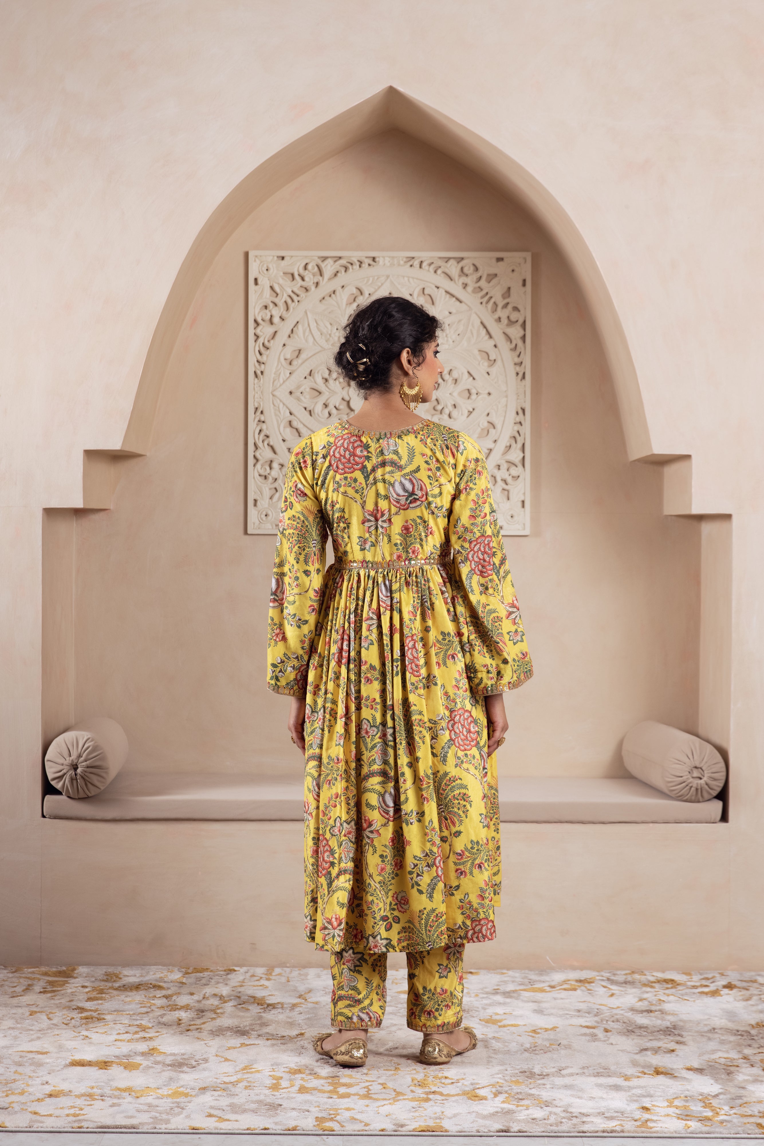 FIRGUN YELLOW VELVET TWIN SET