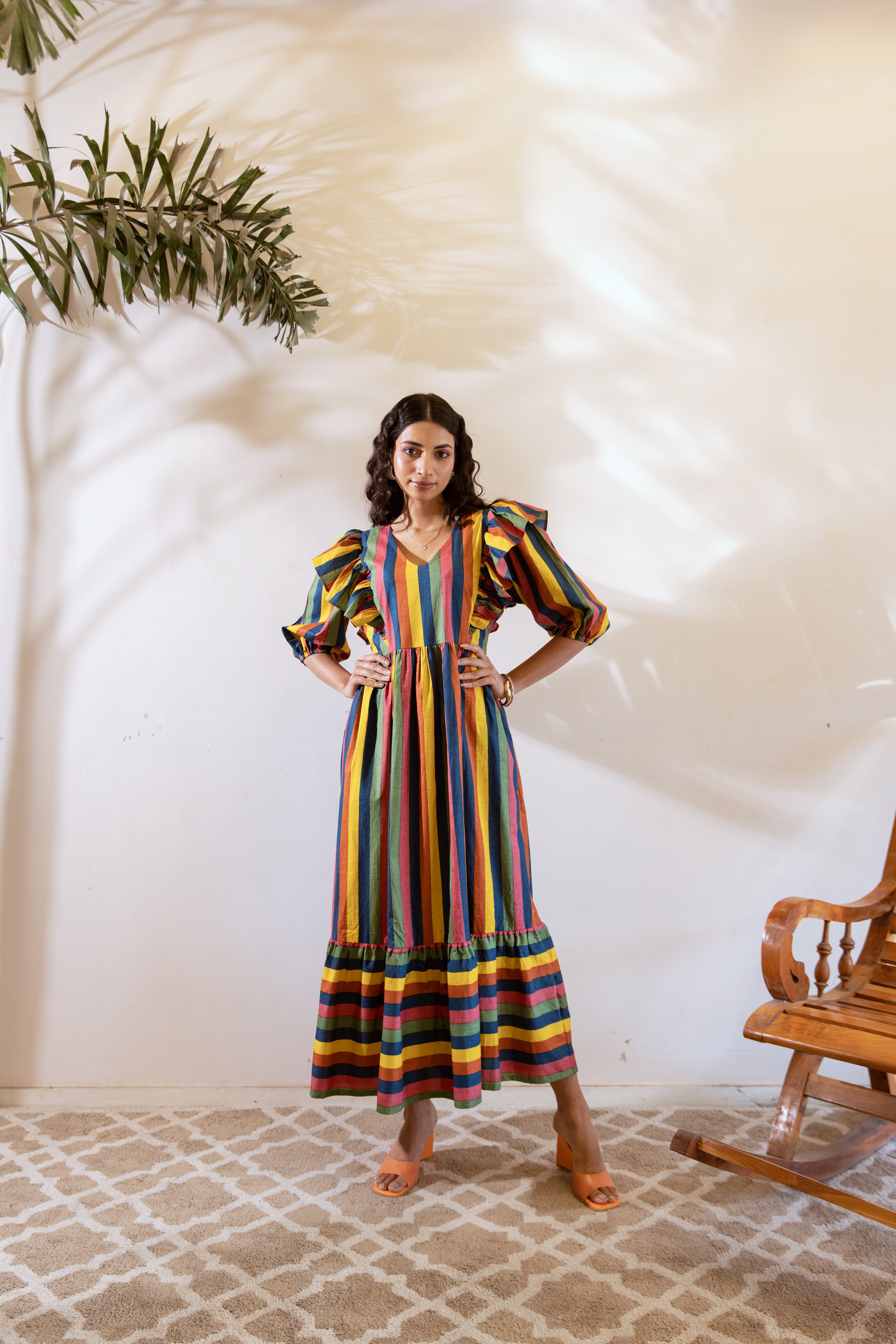 Bagh Multicoloured stripes dress