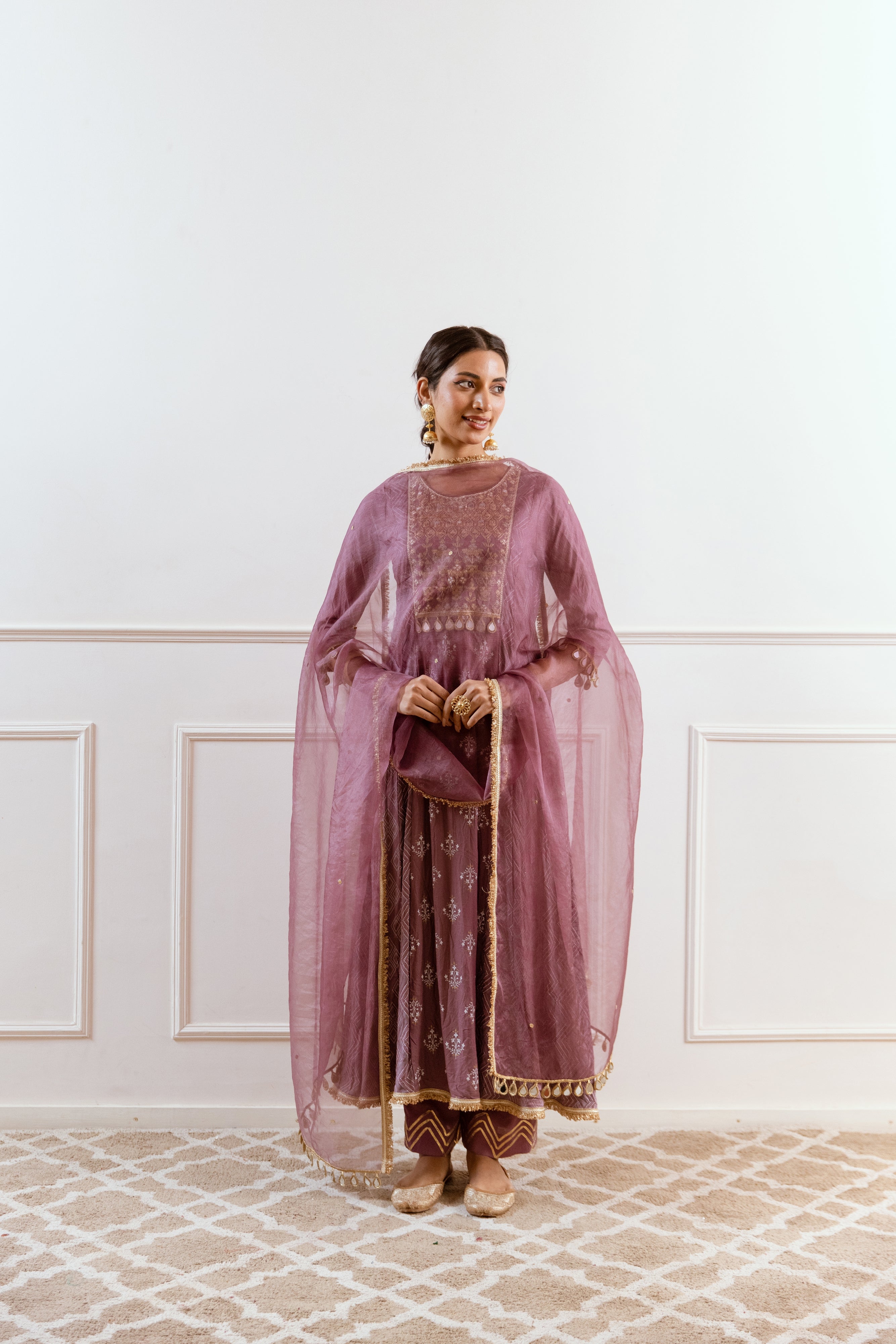 Salma Sitara Mauve  Anarkali set