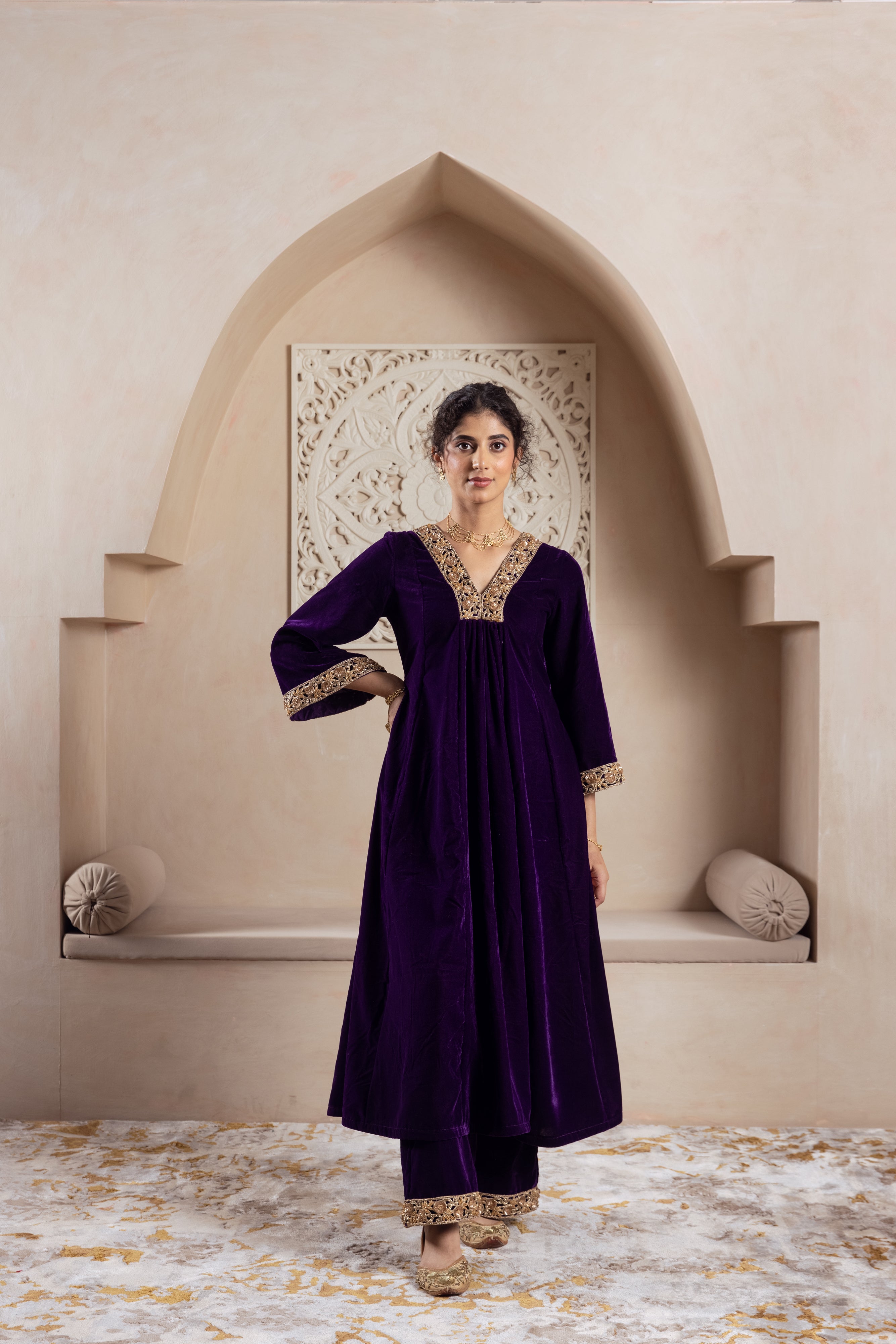 FIRGUN PURPLE VELVET SET