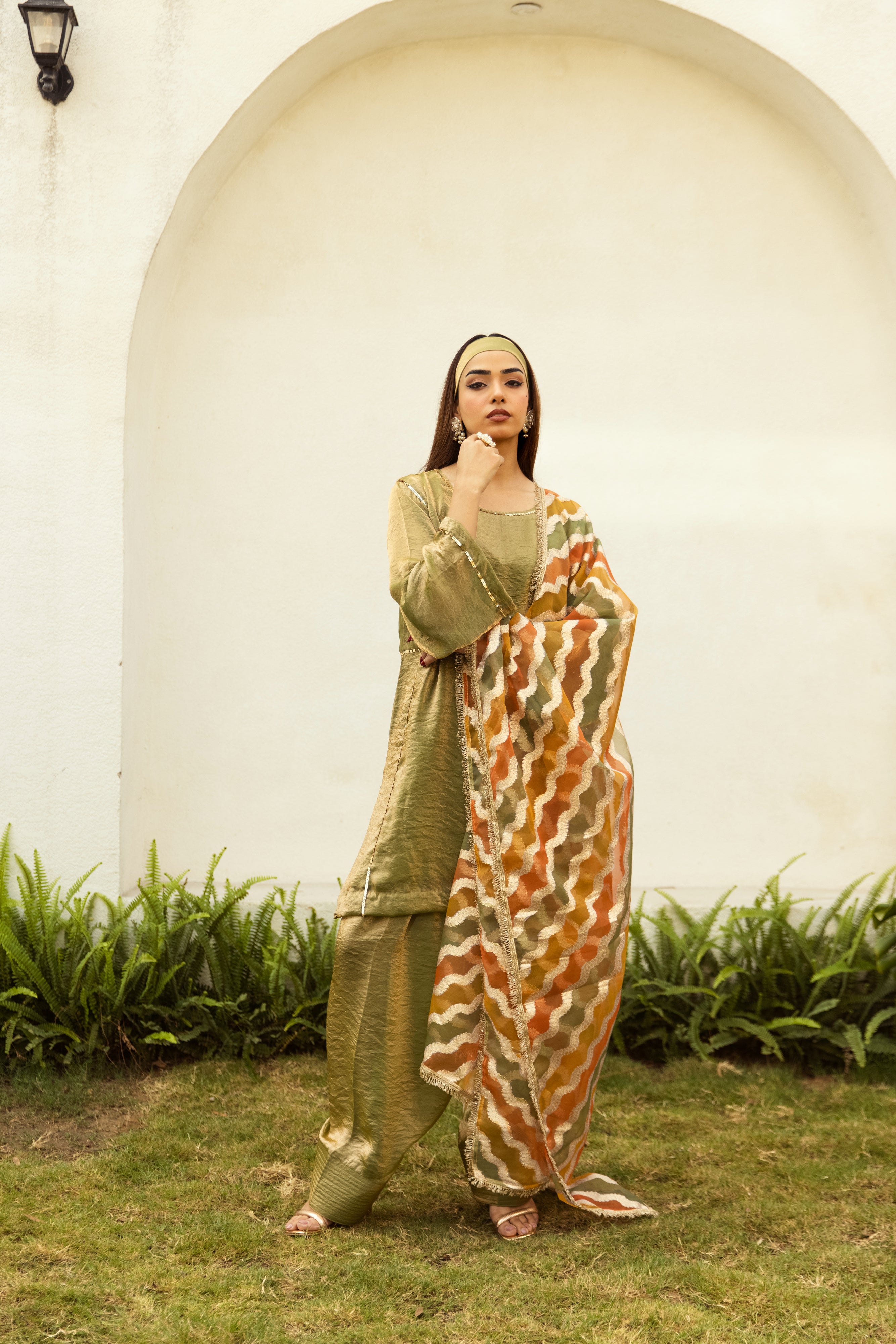 Noor Farshi Salwar Green set