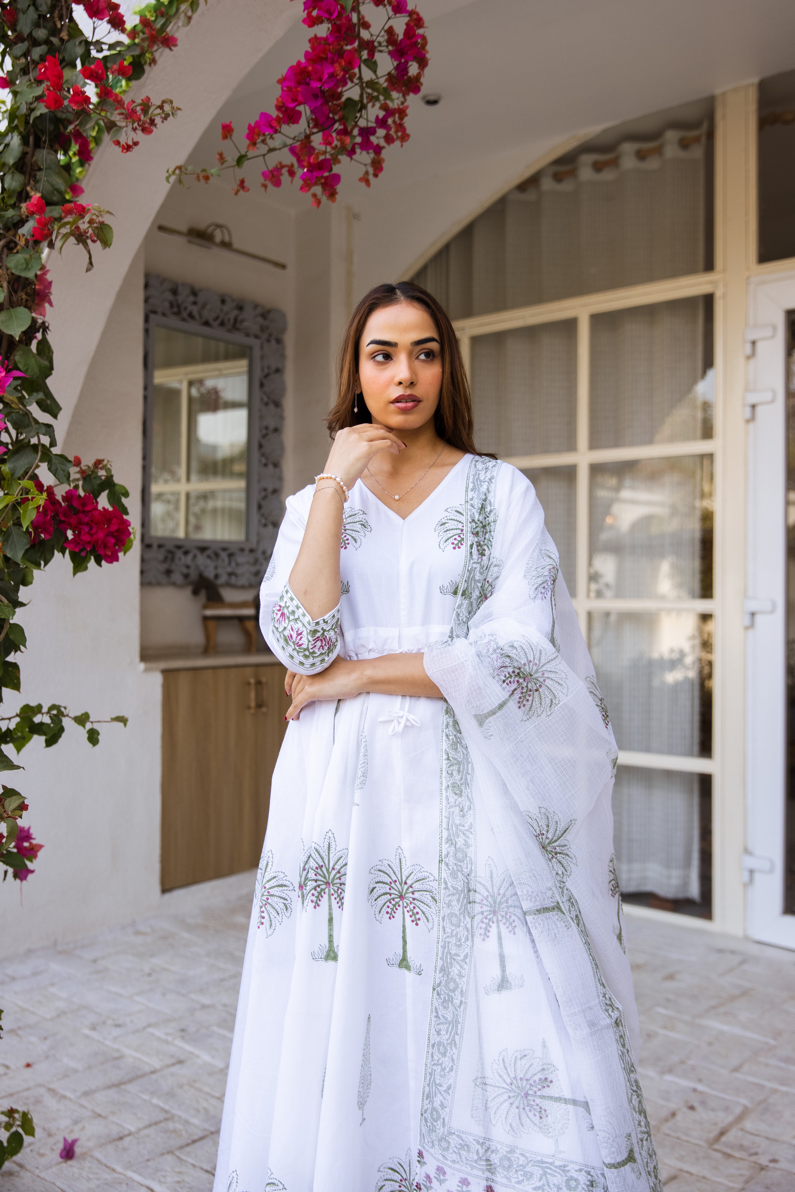 Picnic Palm Tree Anarkali set