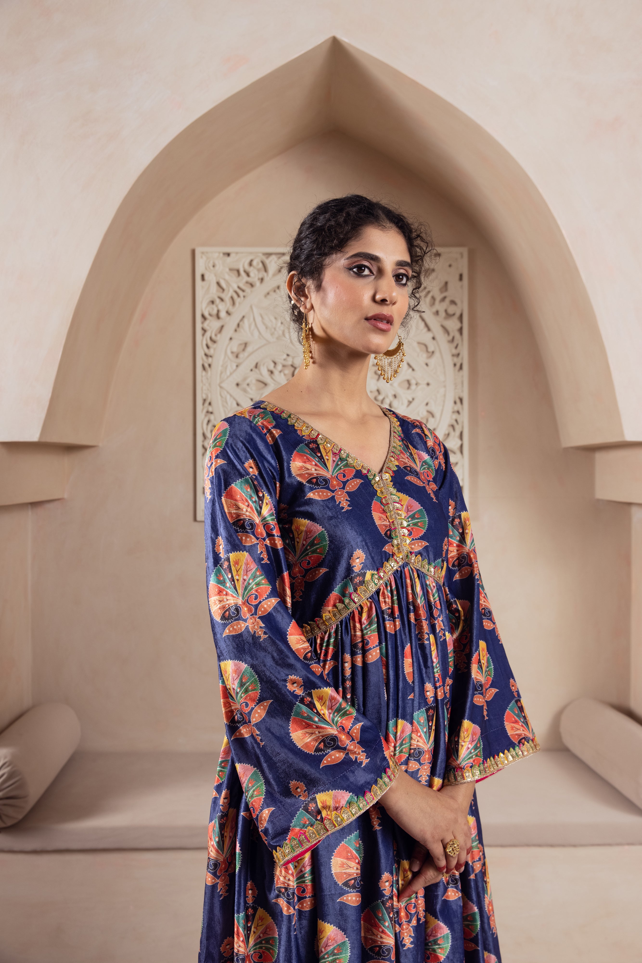 FIRGUN NAVY VELVET TWIN SET