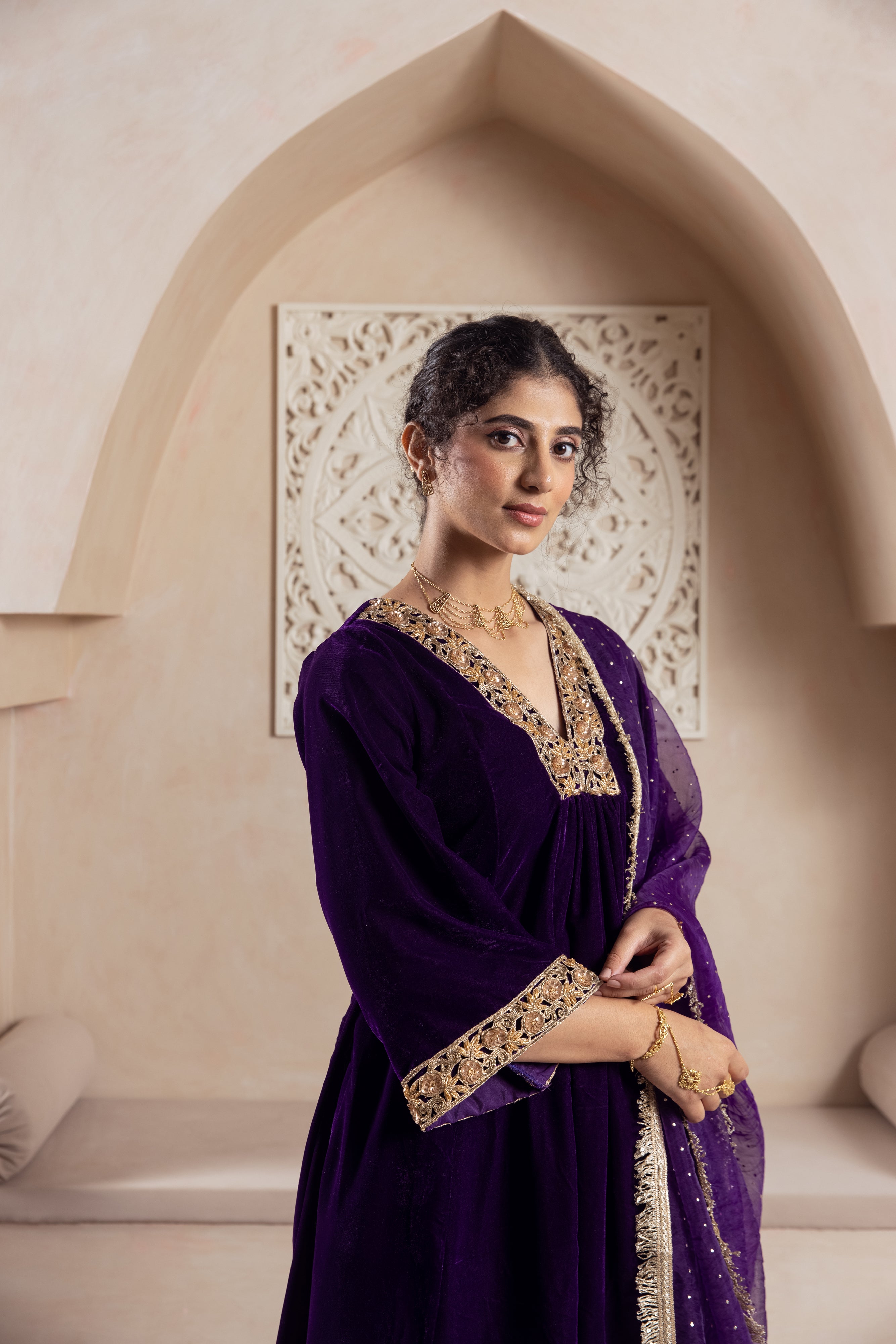 FIRGUN PURPLE VELVET SET