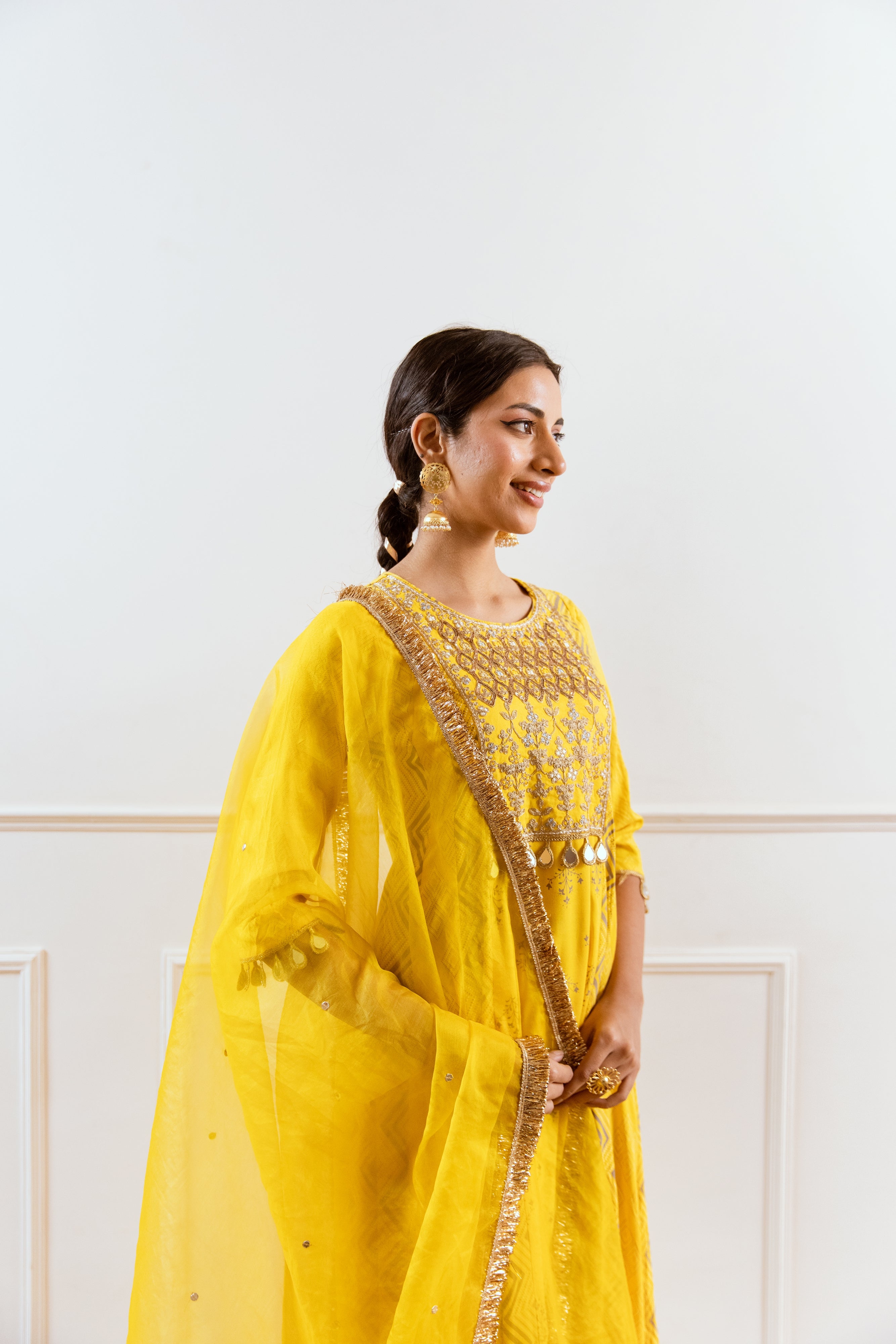 Salma Sitara Yellow Anarkali set