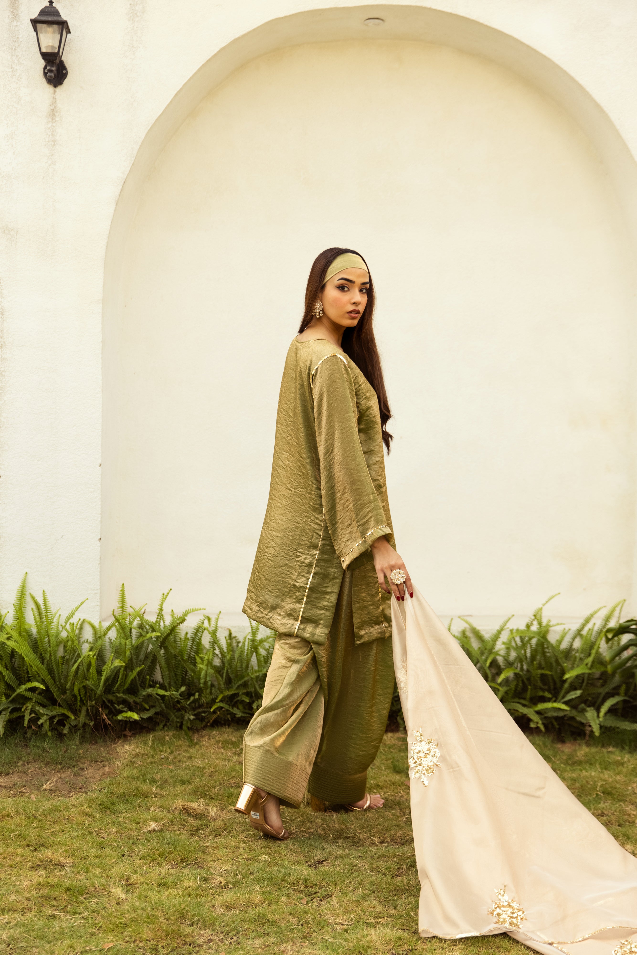 Noor Farshi Salwar Green Set - Golden