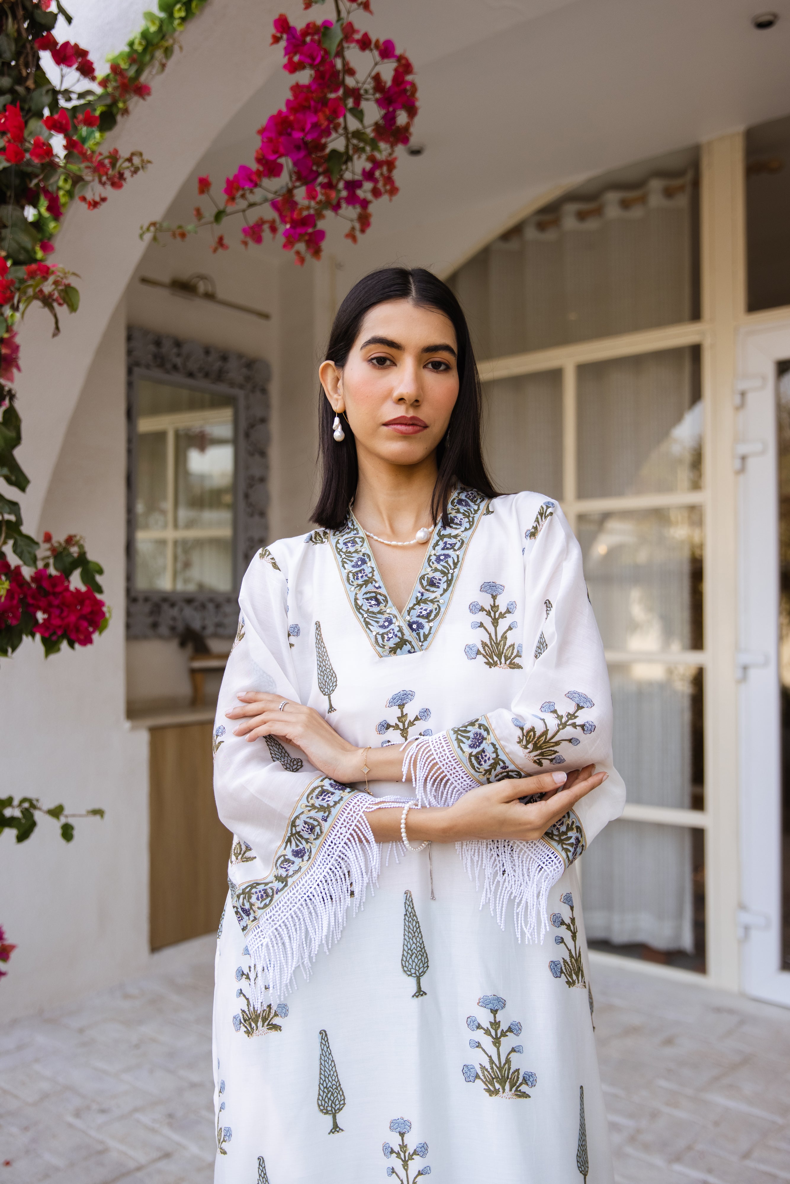 Picnic Turquoise Handblock Kurta set