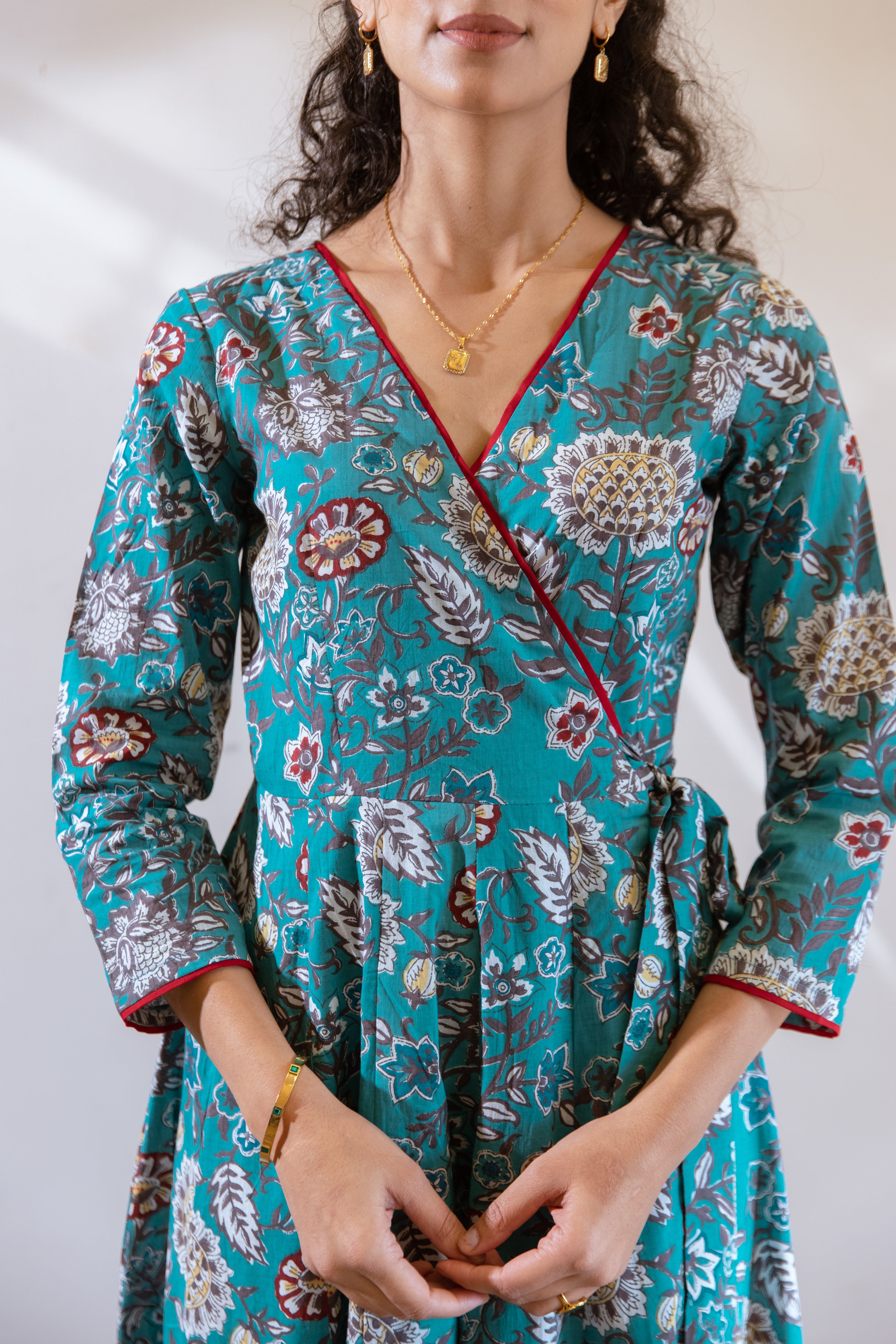 Bagh turquoise Angrakha dress