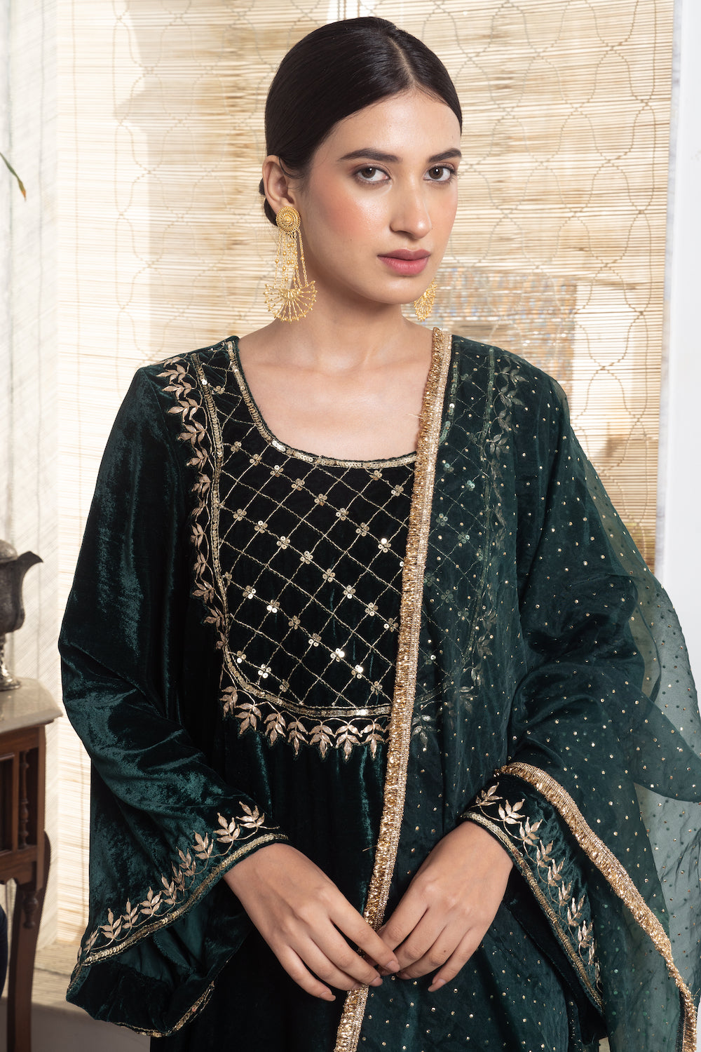 Khwabidah Bottle Green Ethnic Set 3