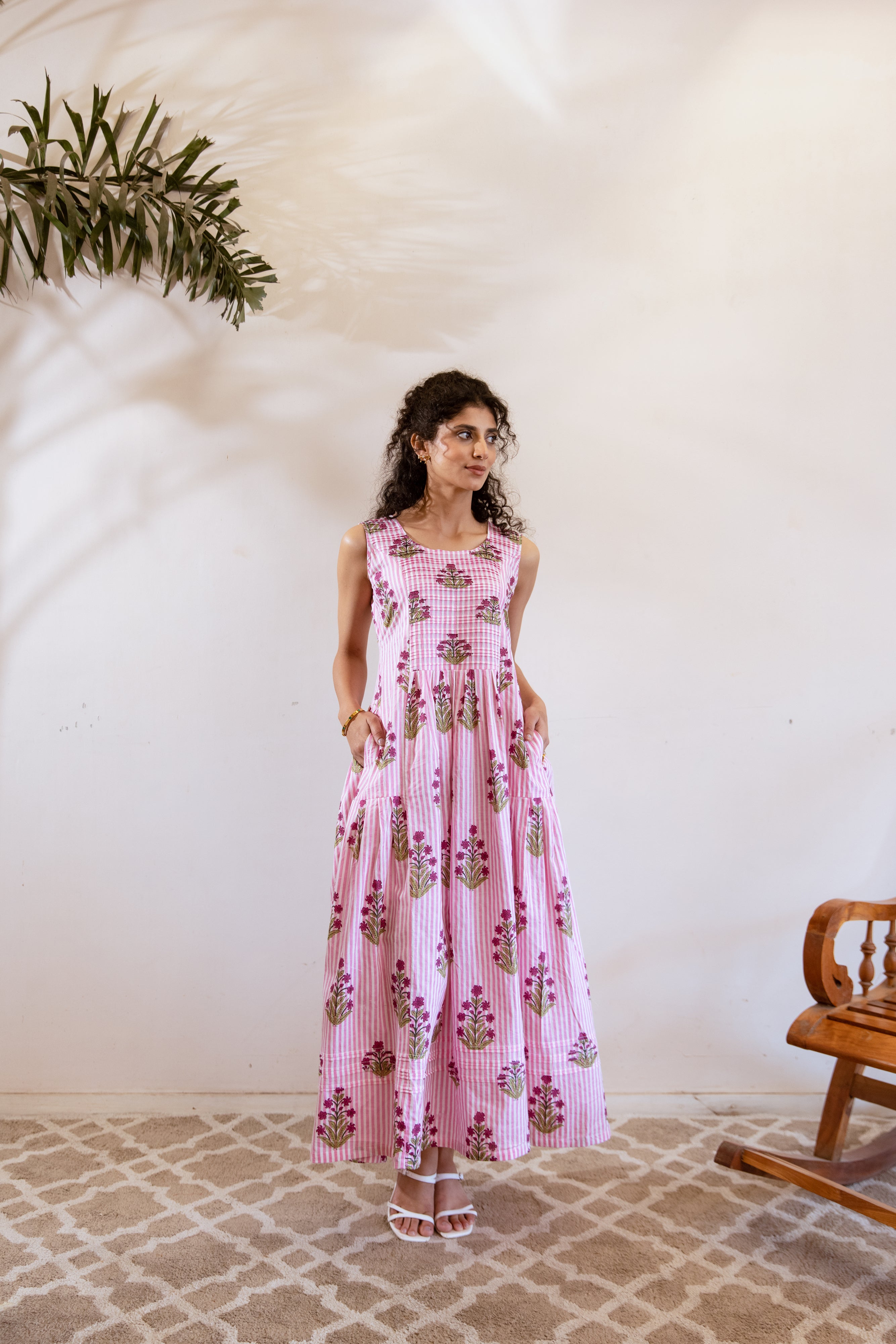 Bagh Pintucks Pink dress