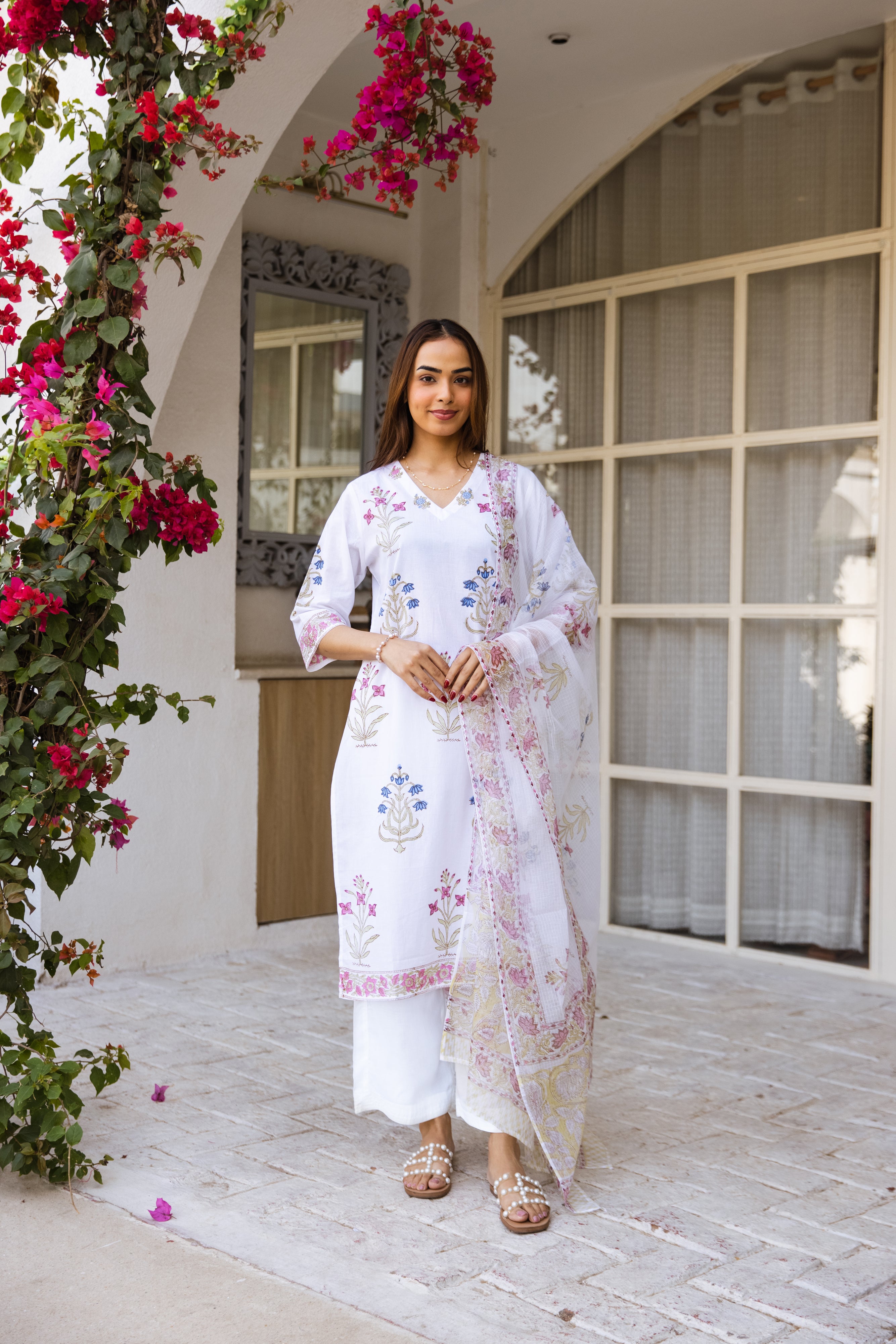 Picnic Multicolored Handblock kurta set