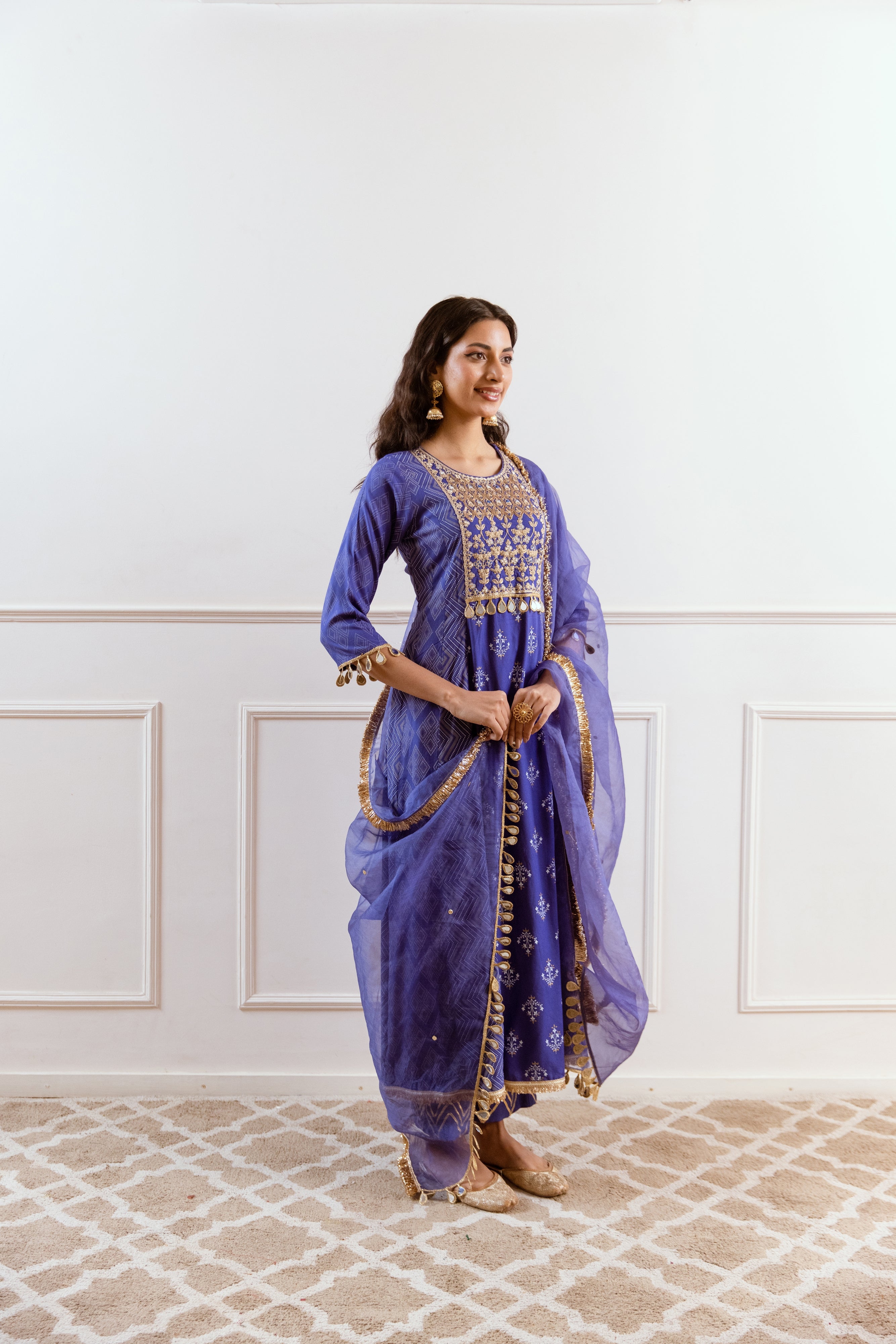 Salma Sitara  Blue Anarkali set