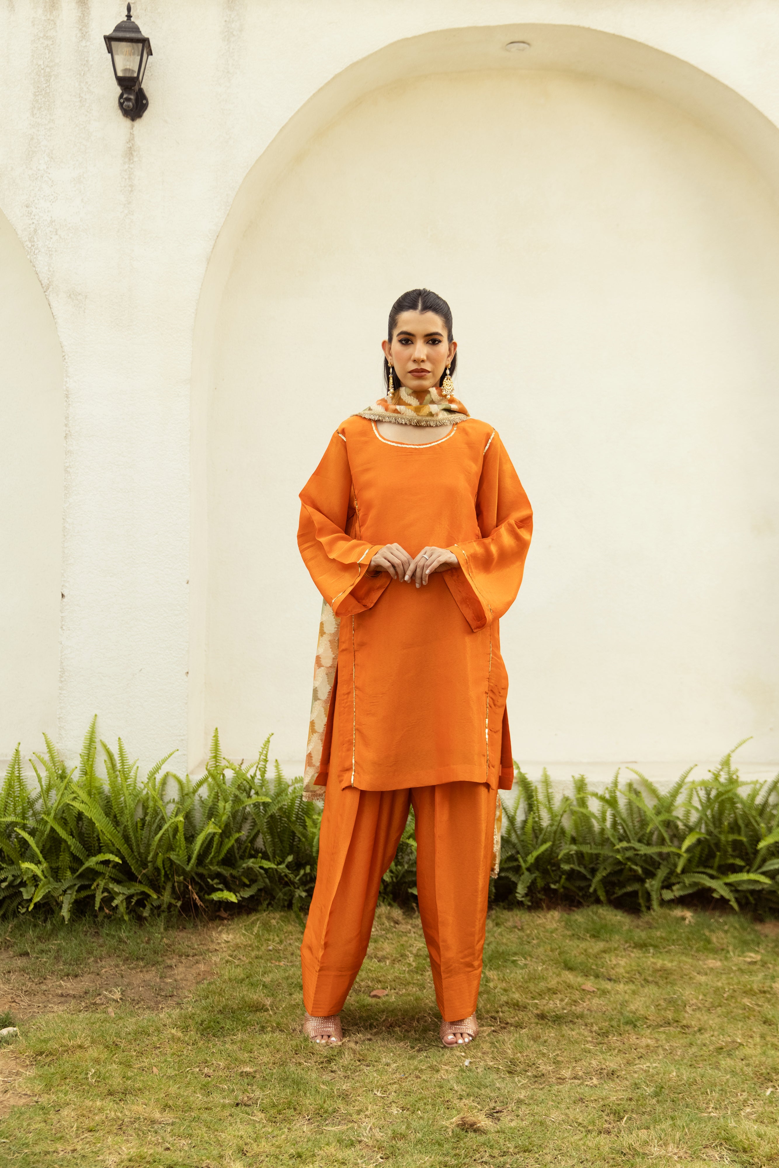 Noor Farshi Salwar Orange set