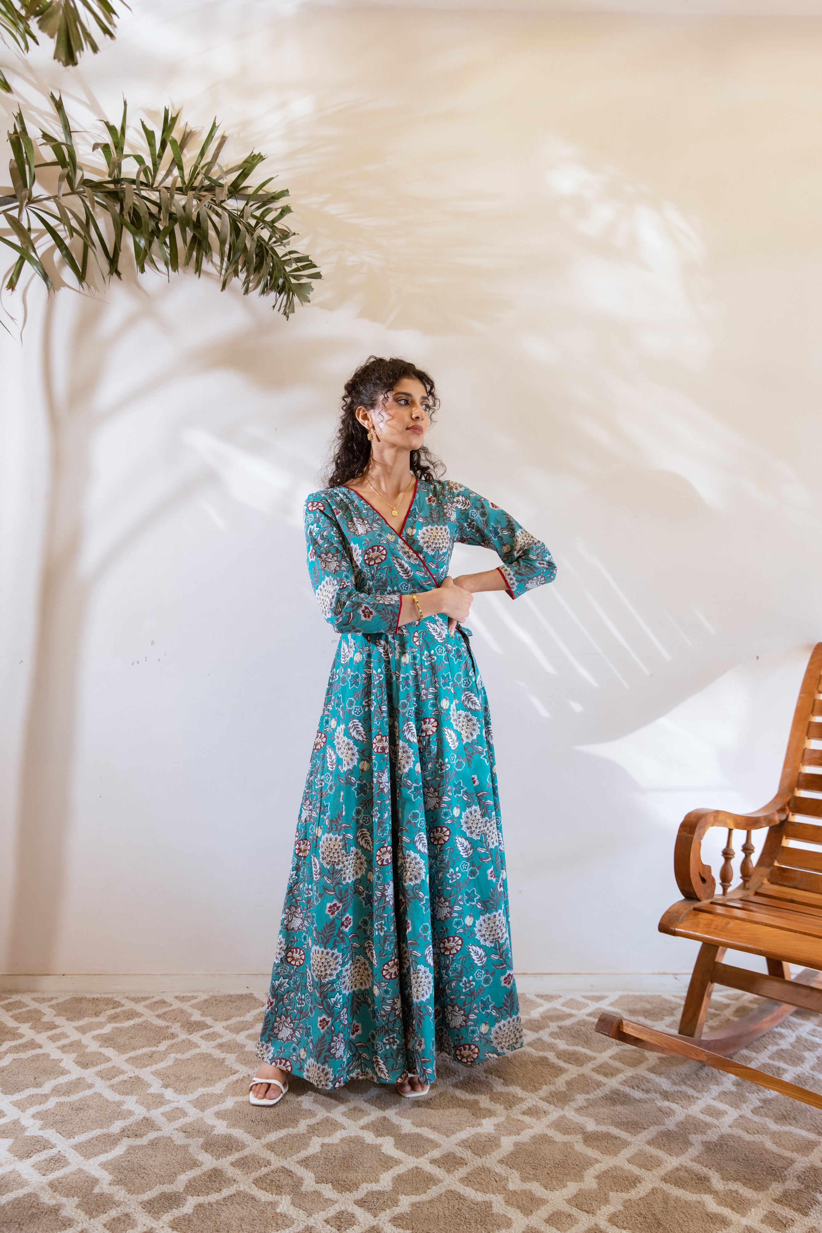 Bagh turquoise Angrakha dress