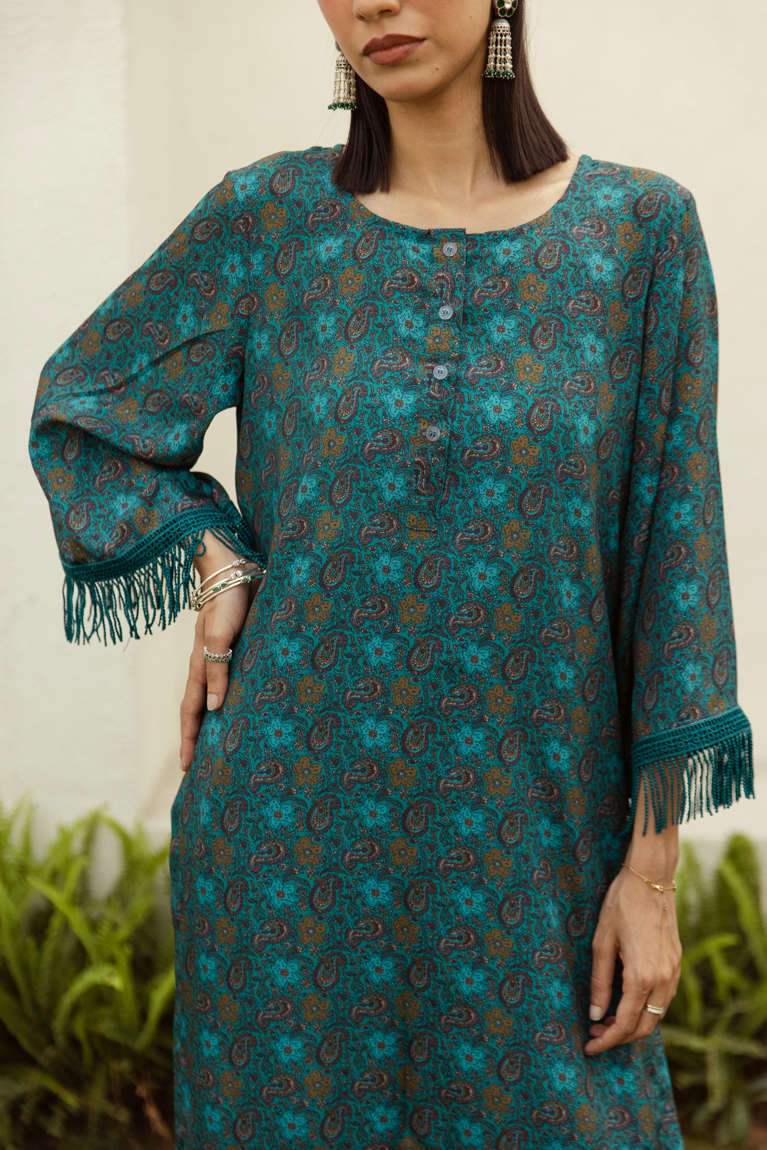 Noor Farshi Salwar Green set