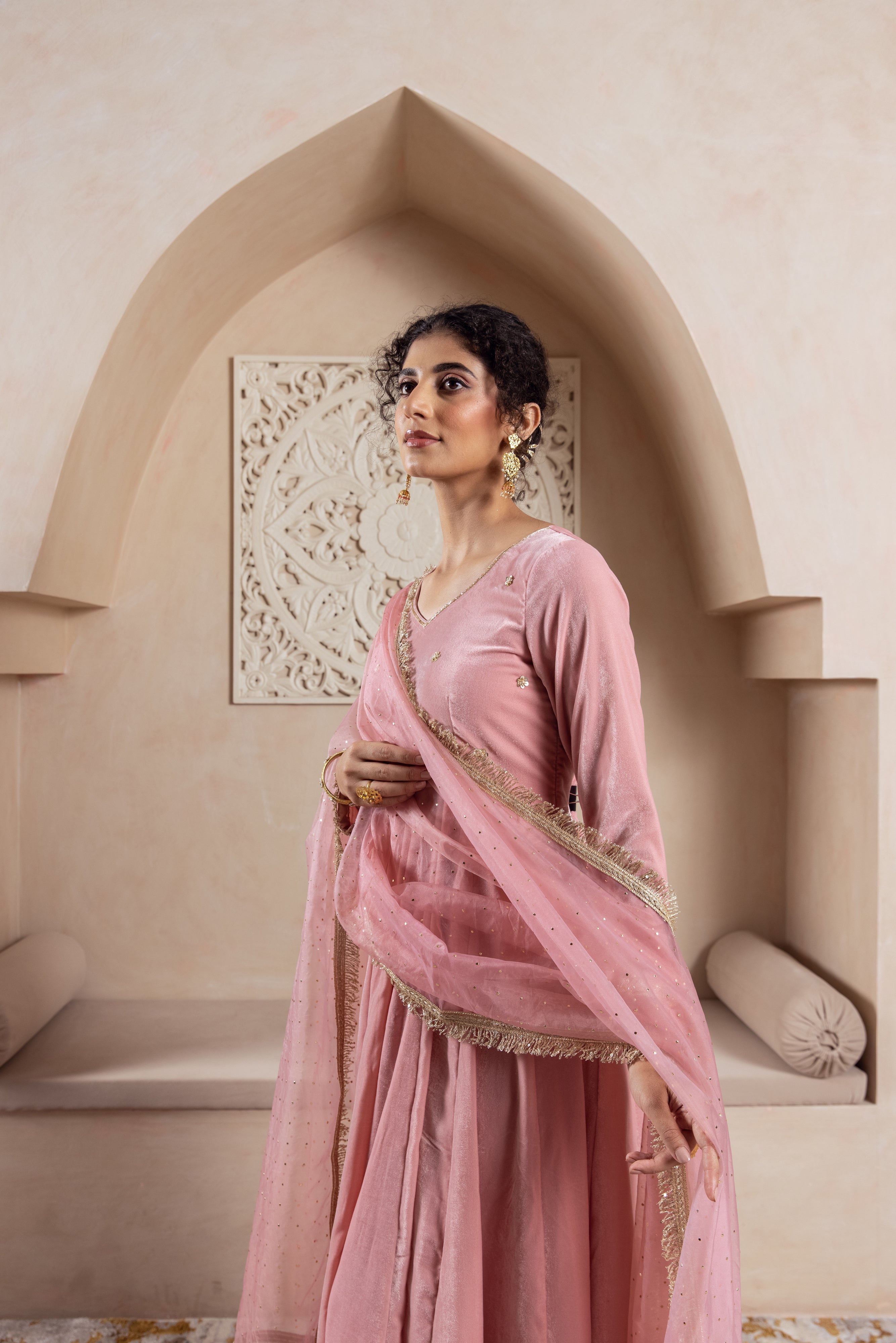 FIRGUN BABY PINK ANARKALI SET