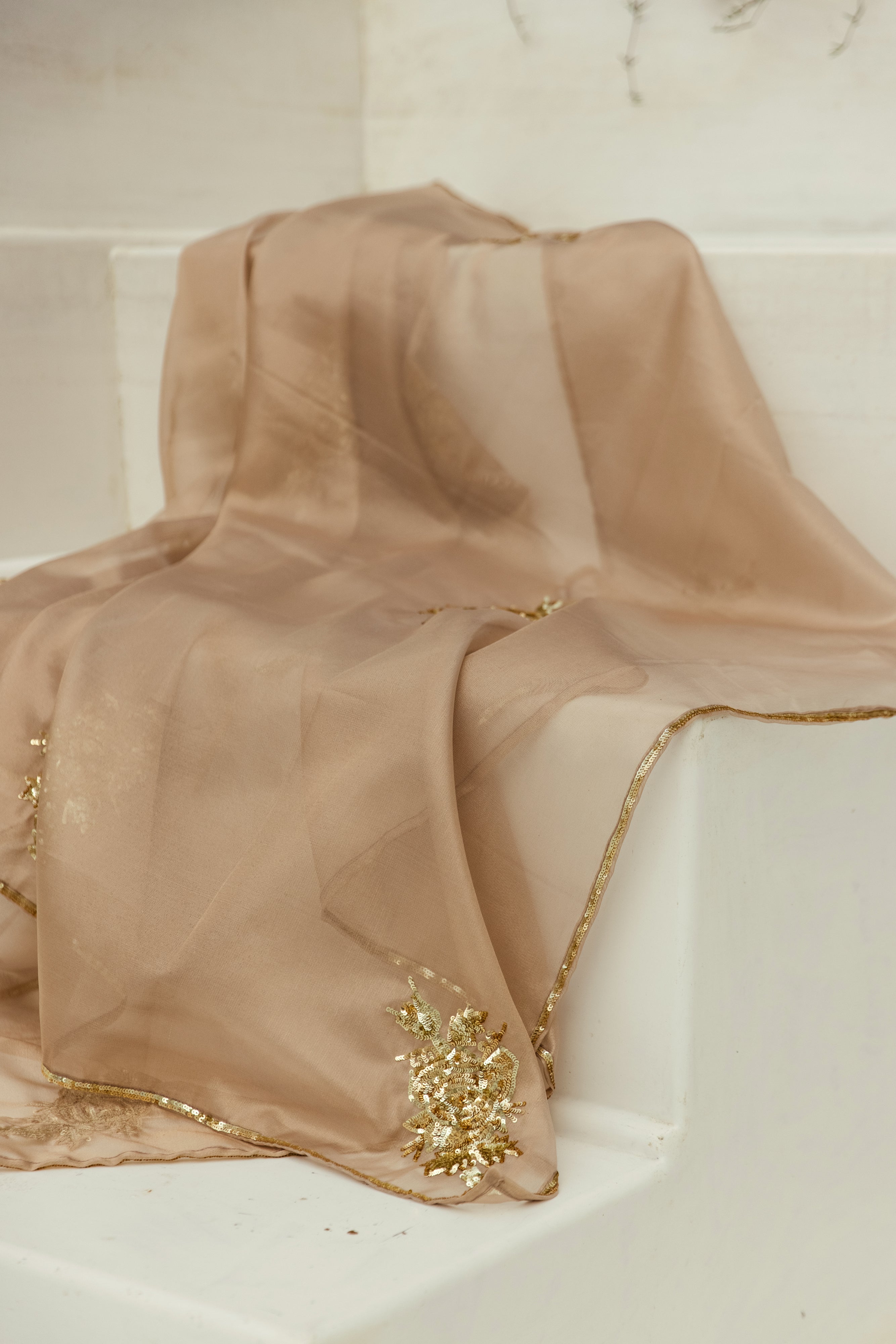 Noor Golden floral Dupatta