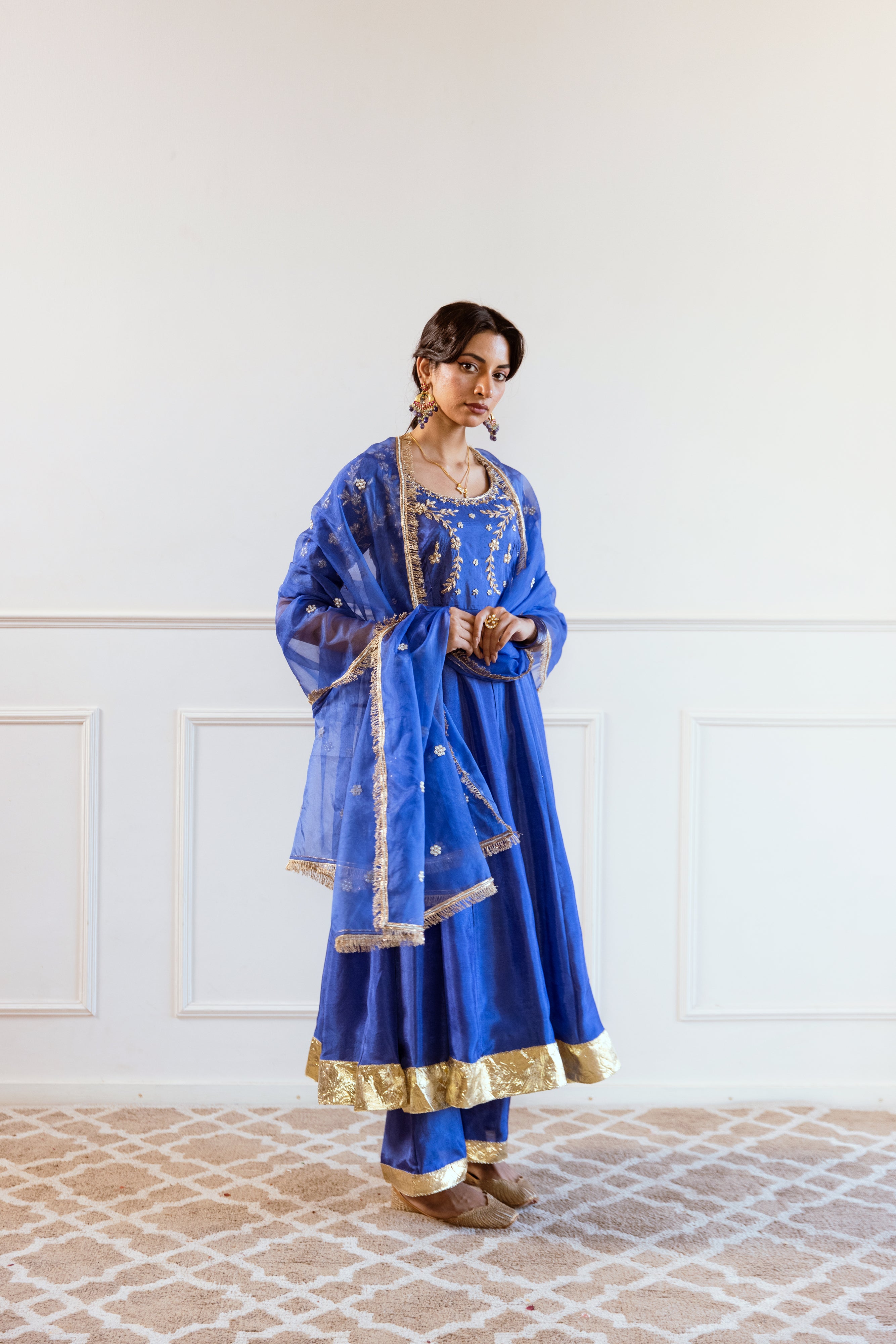 Salma Sitara Blue Gotta Anarkali Set