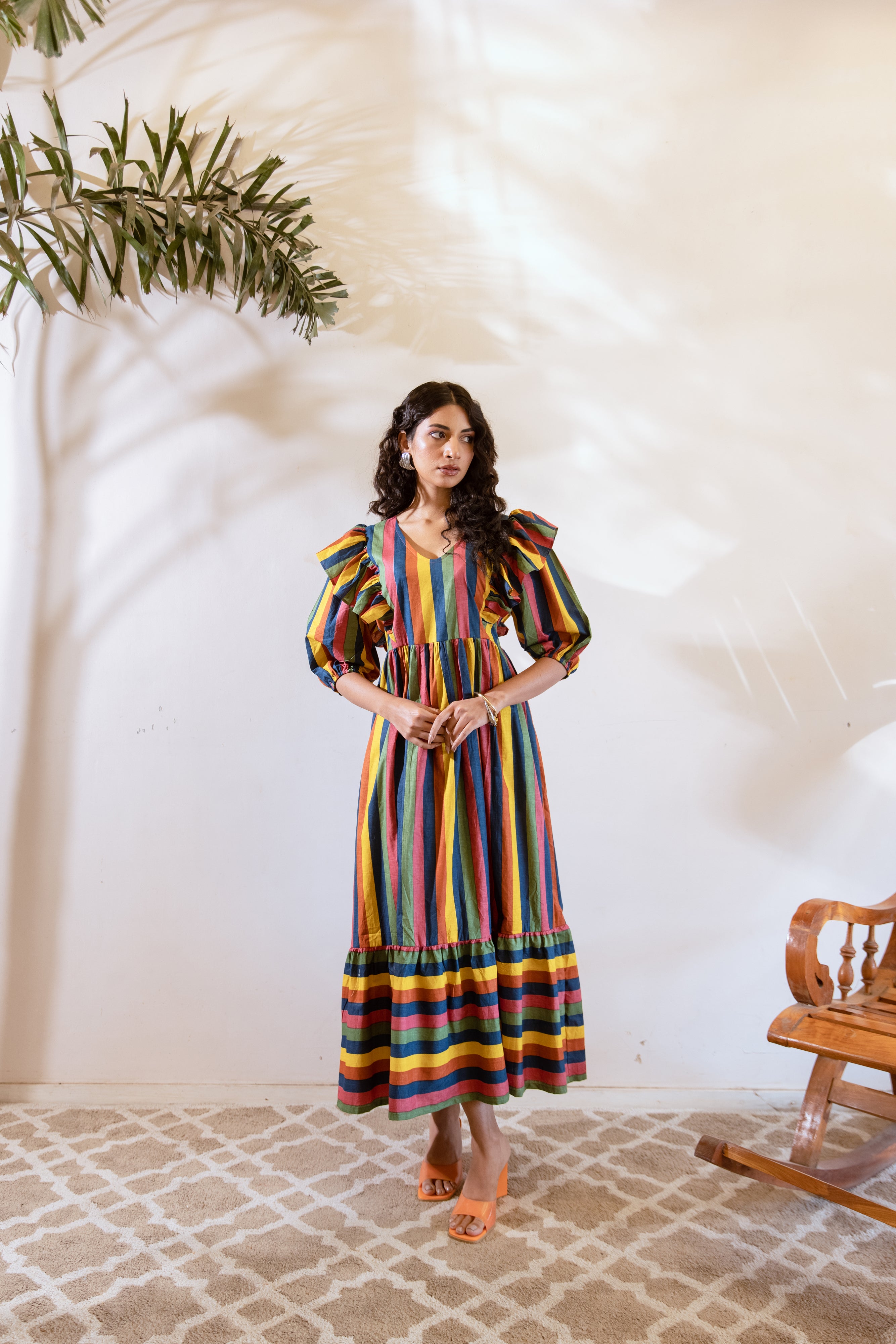 Bagh Multicoloured stripes dress