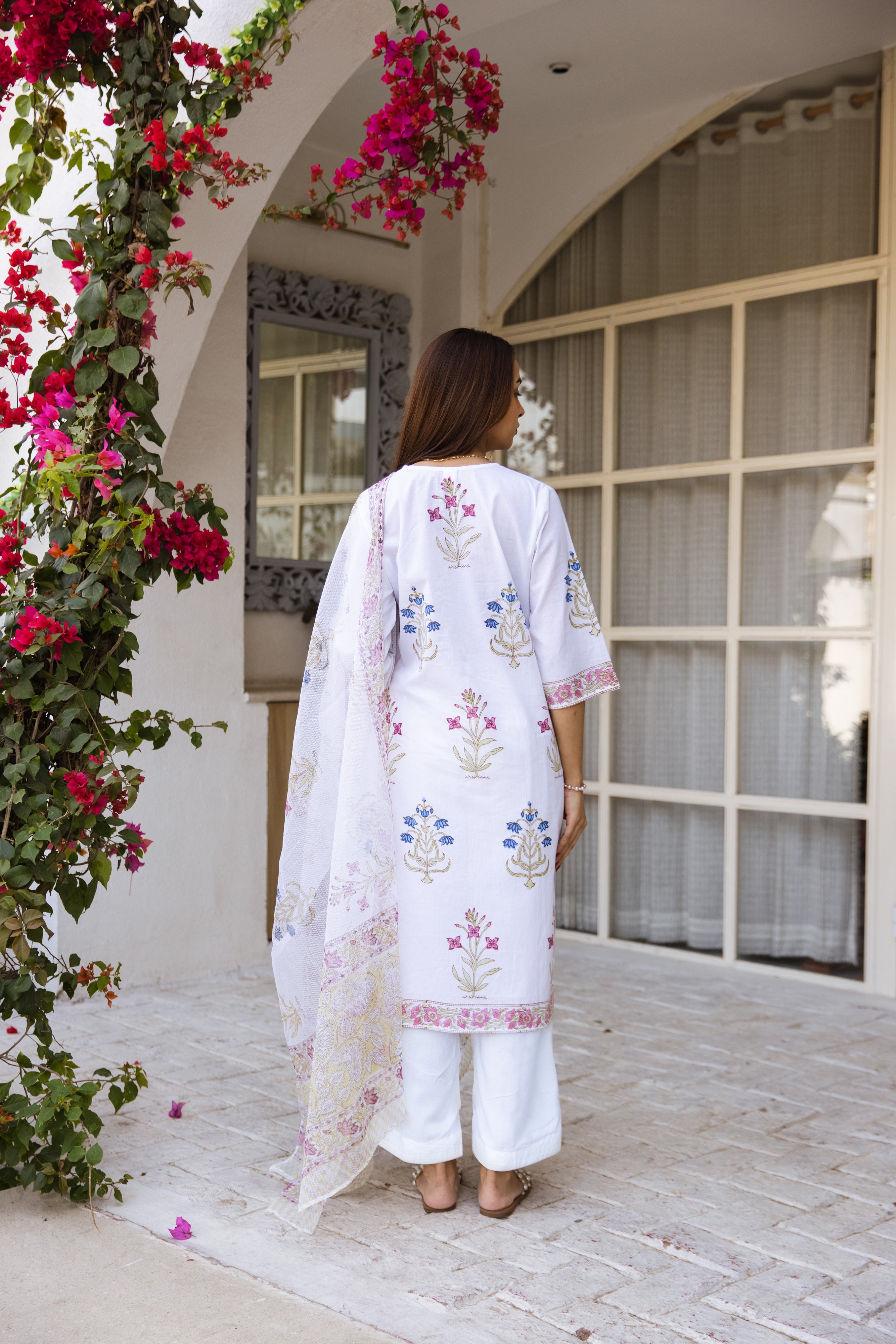 Picnic Multicolored Handblock kurta set