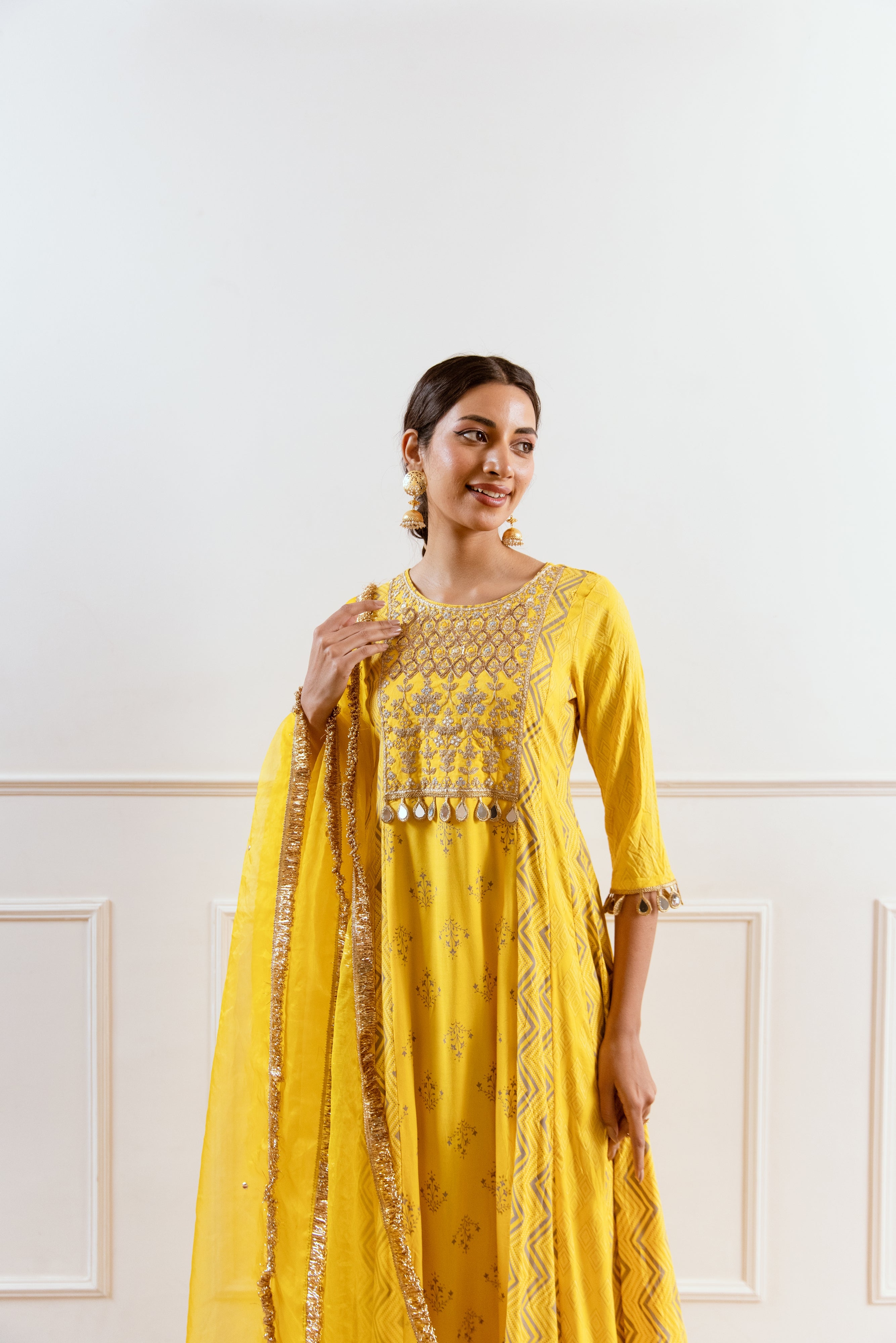 Salma Sitara Yellow Anarkali set