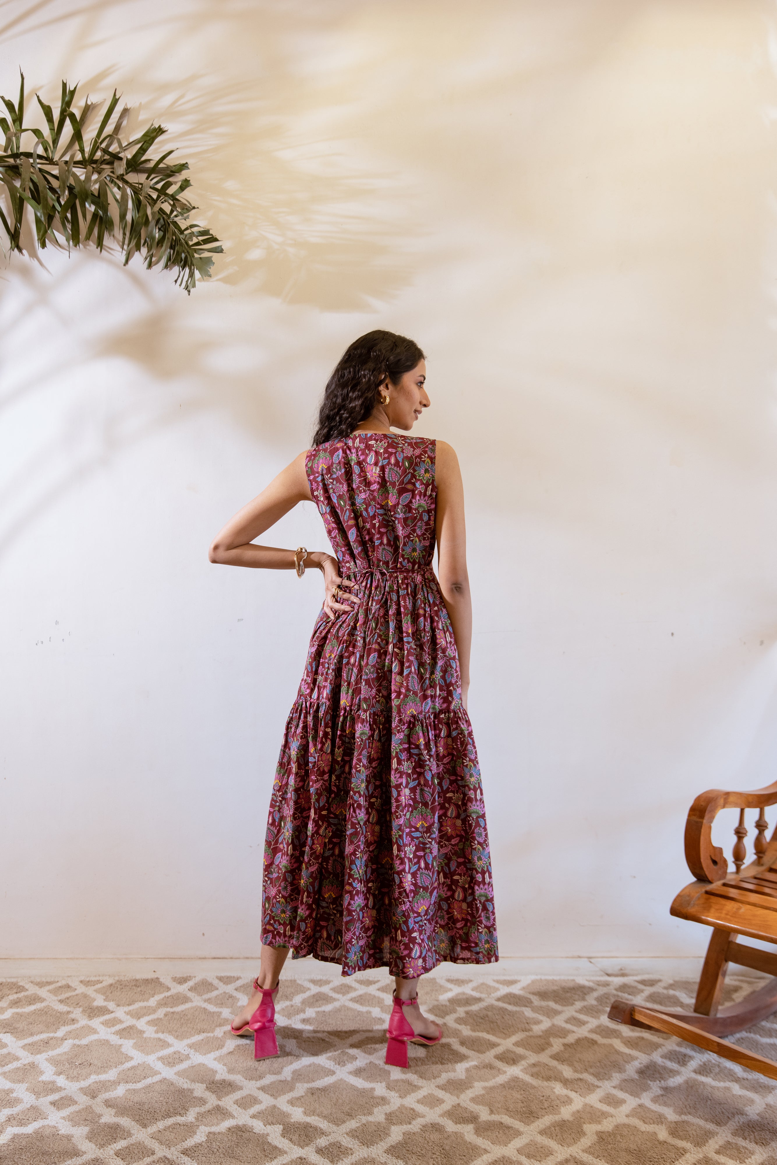 Bagh Maroon frill dress