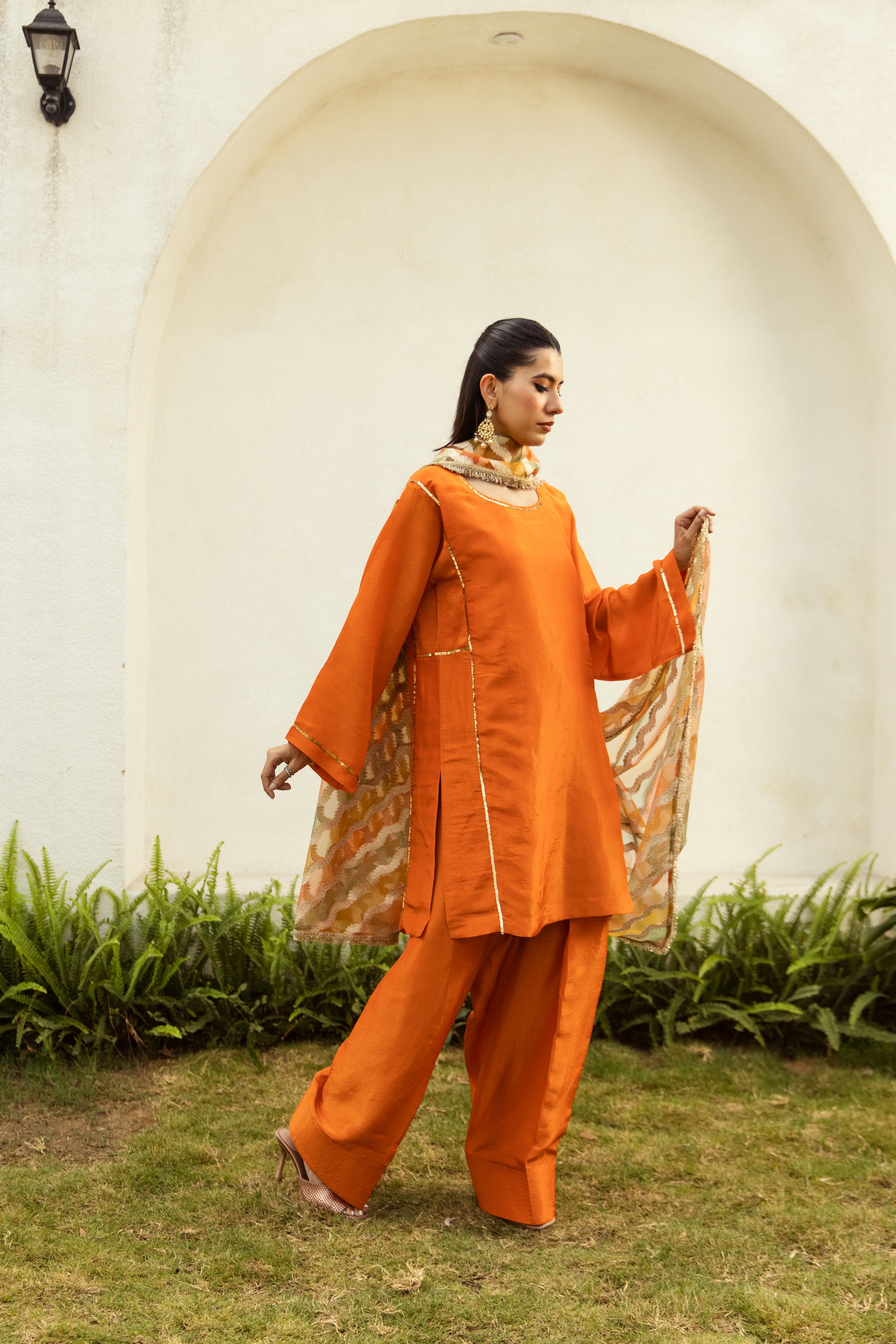 Noor Farshi Salwar Orange set