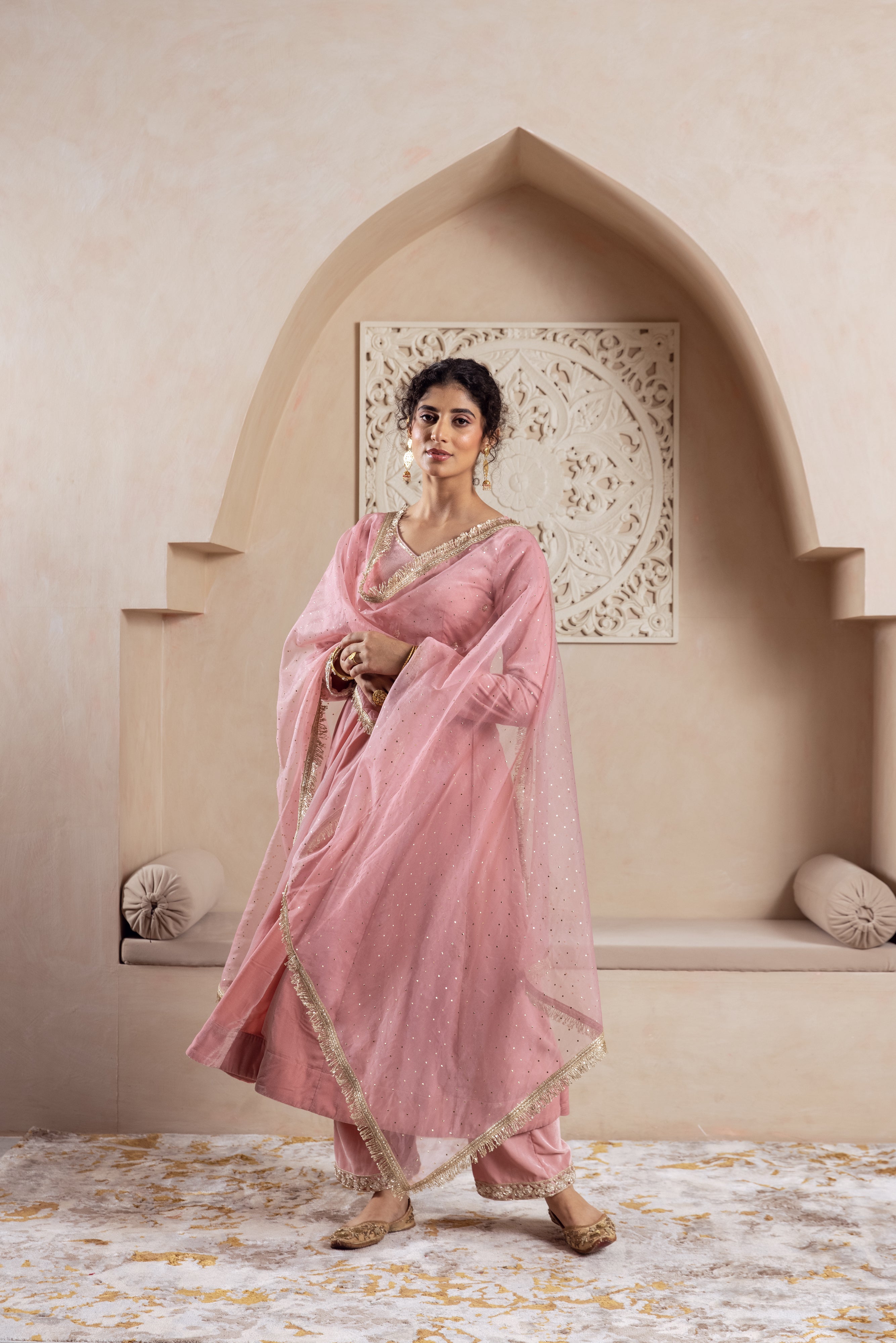 FIRGUN BABY PINK ANARKALI SET