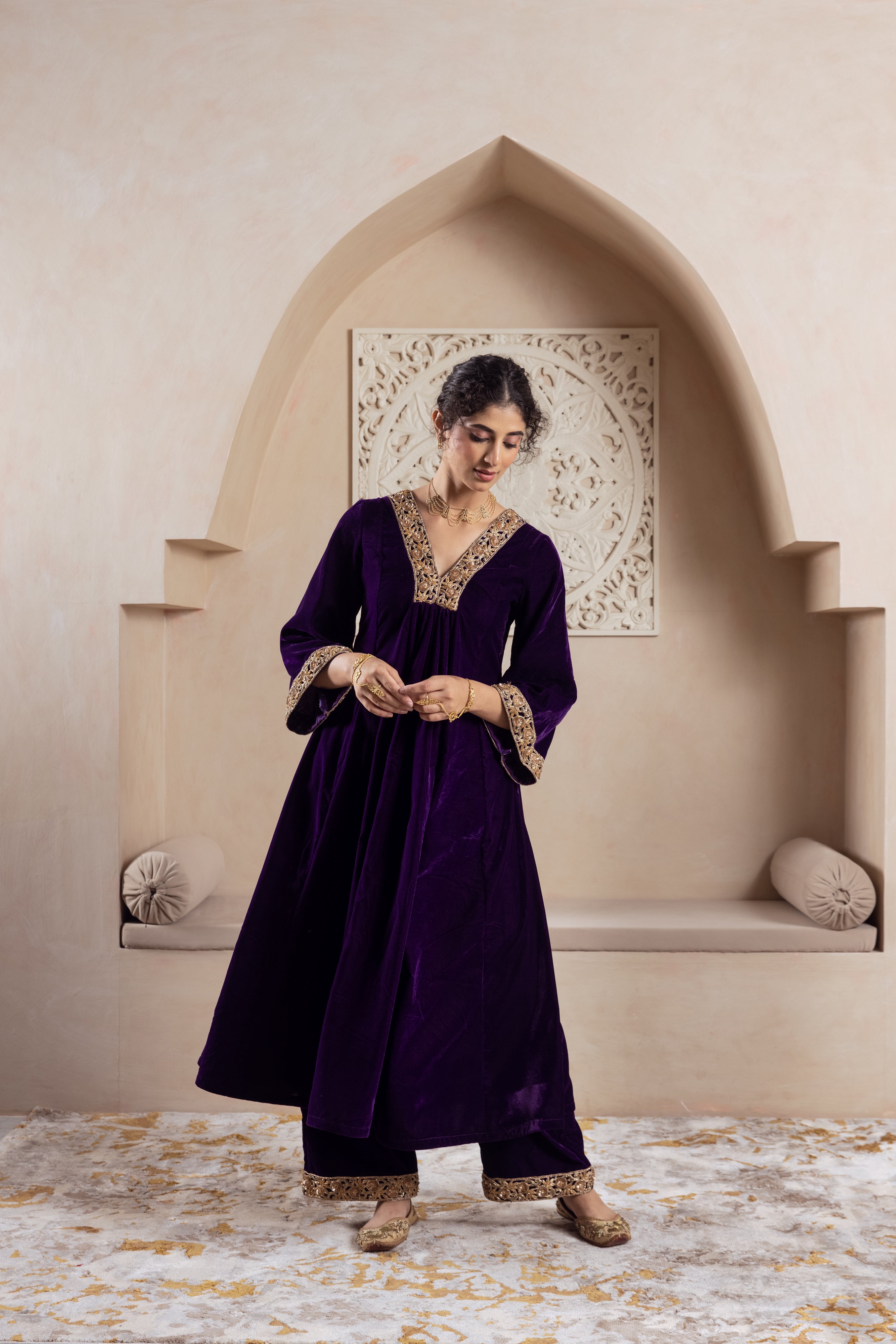 FIRGUN PURPLE VELVET SET