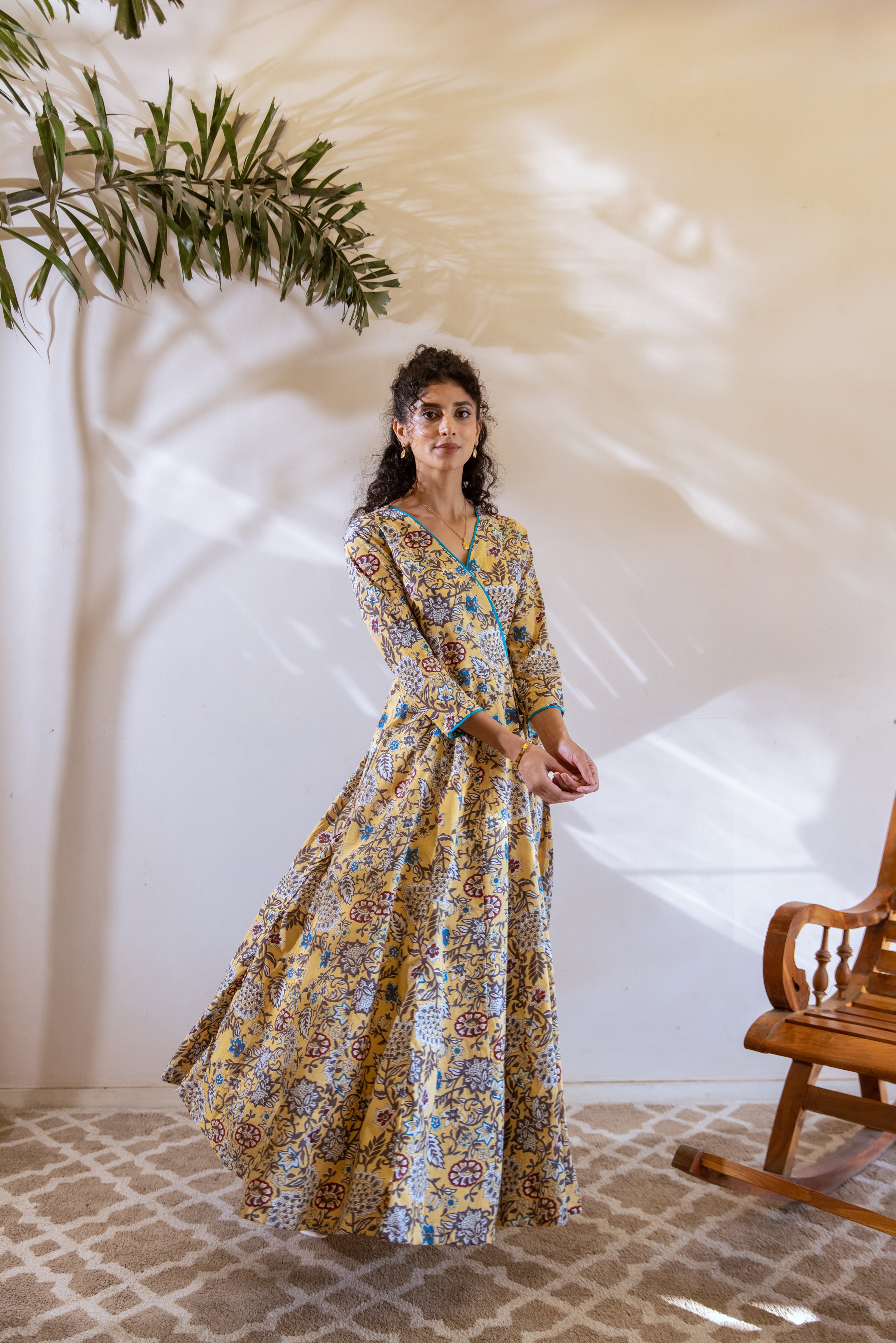 Bagh Mustard Angrakha dress
